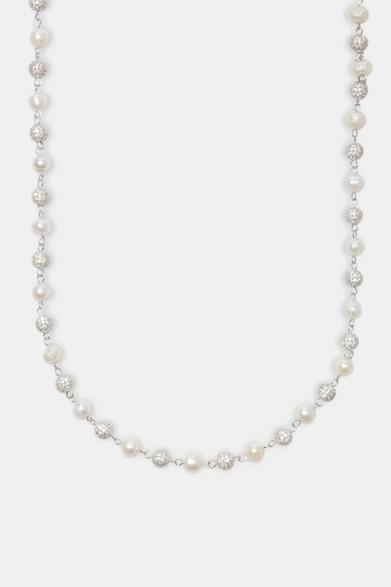 Freshwater Pearl & Ice Ball Necklace - White - Image 2