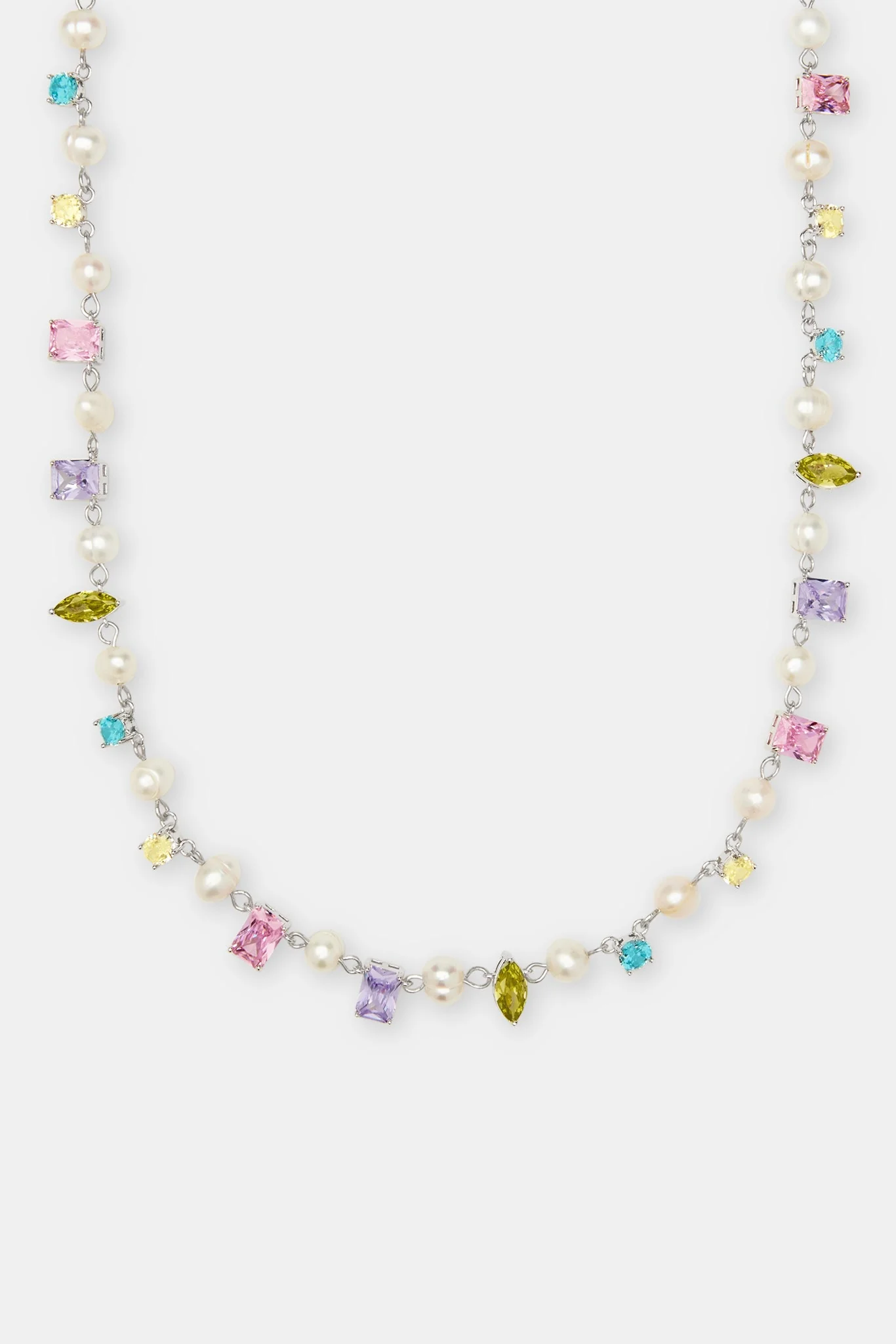 Freshwater Pearl Mixed Shape Gemstone Necklace - Image 2