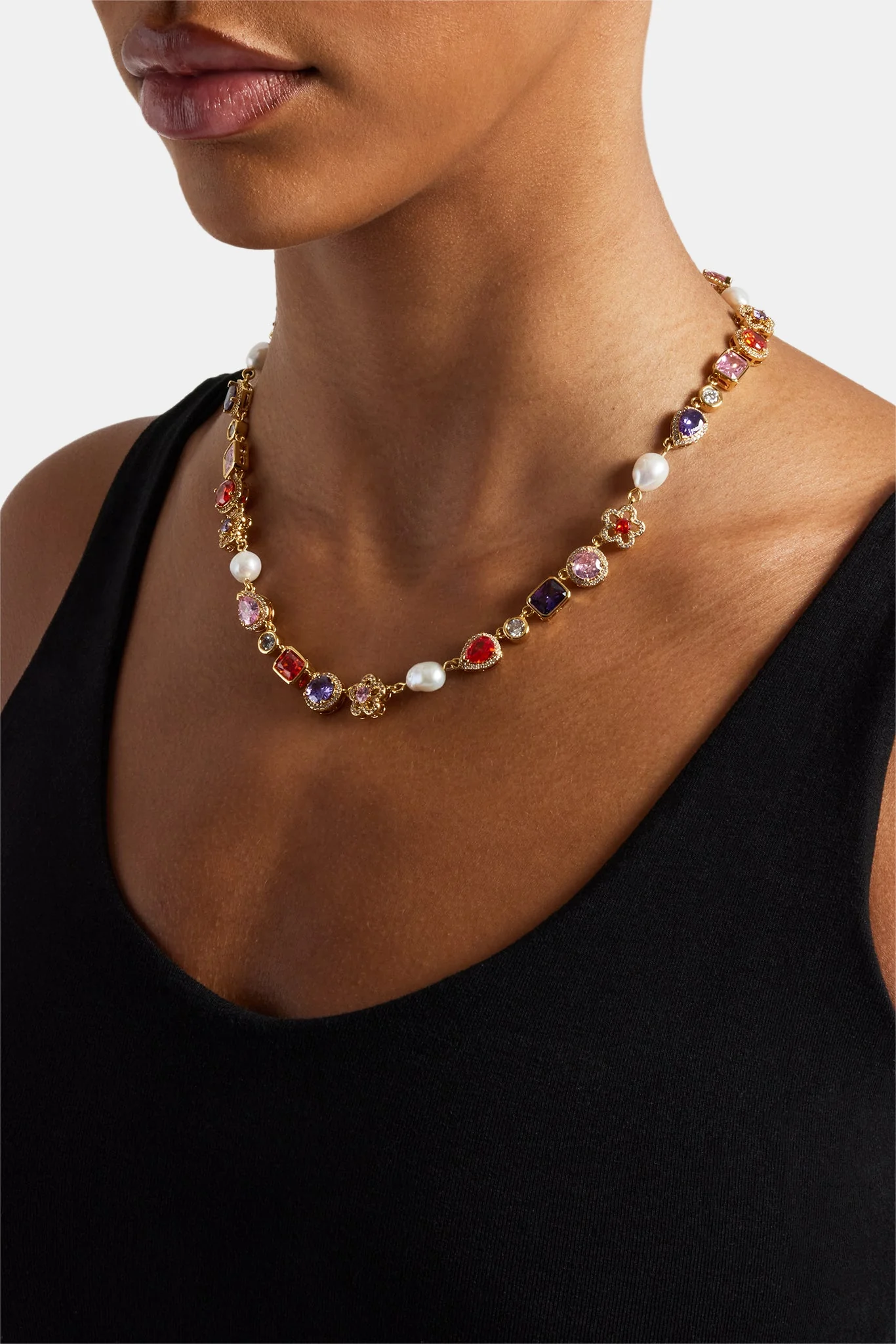 Freshwater Pearl & Multi Gemstone Chain - Image 3