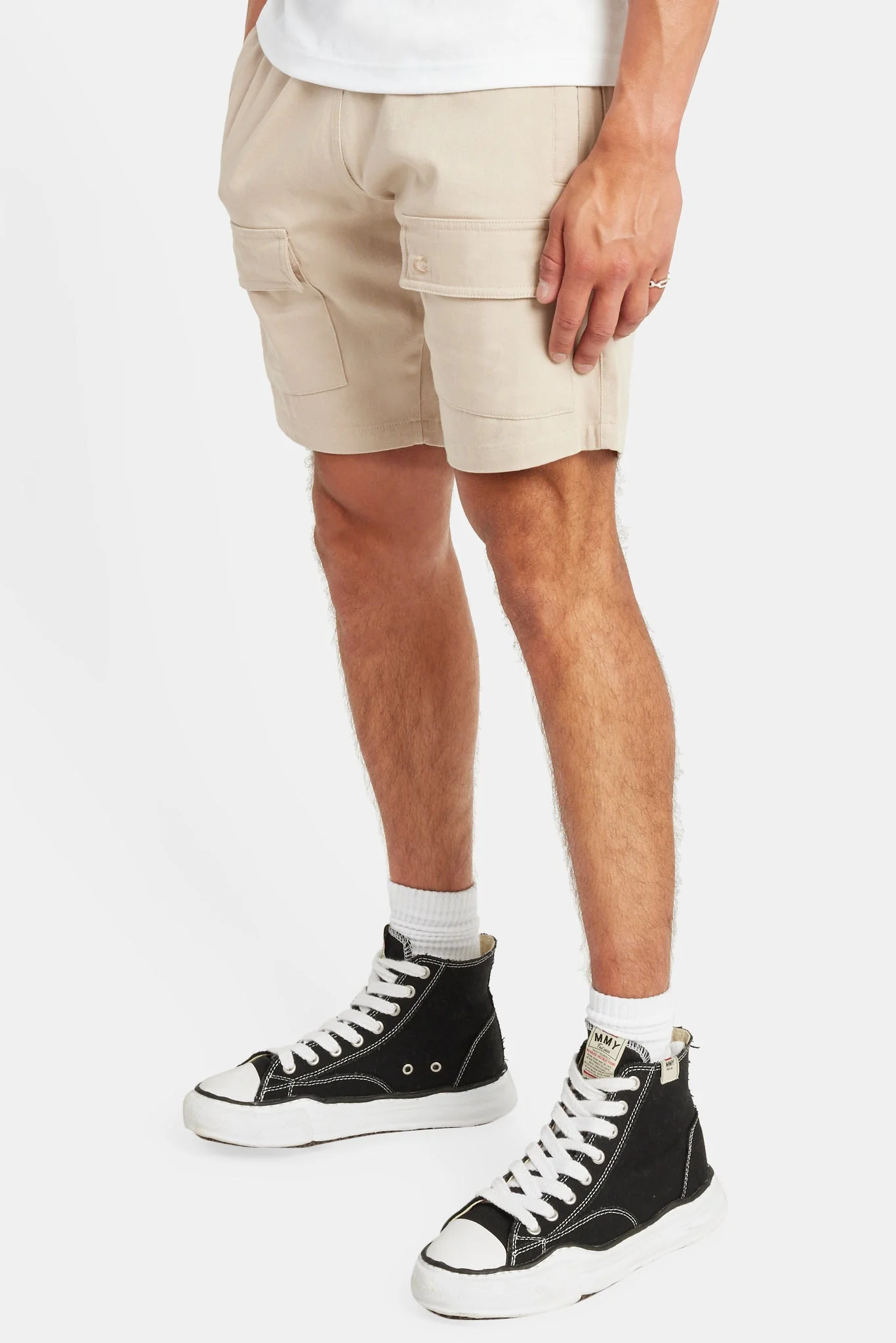Front Cargo Pocket Shorts - Beige - Image 2