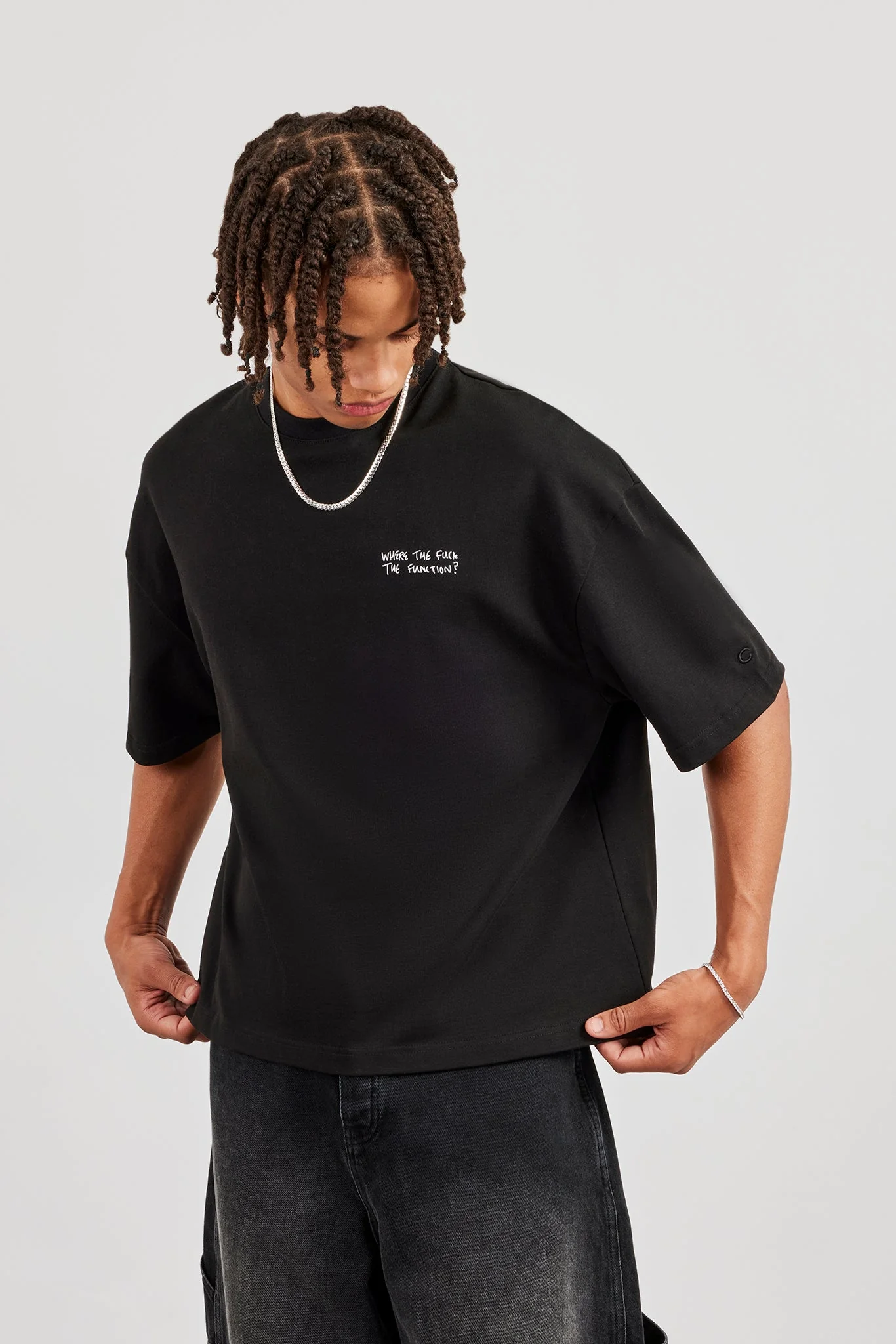 Function Back Print Boxy T-Shirt - Black - Image 2