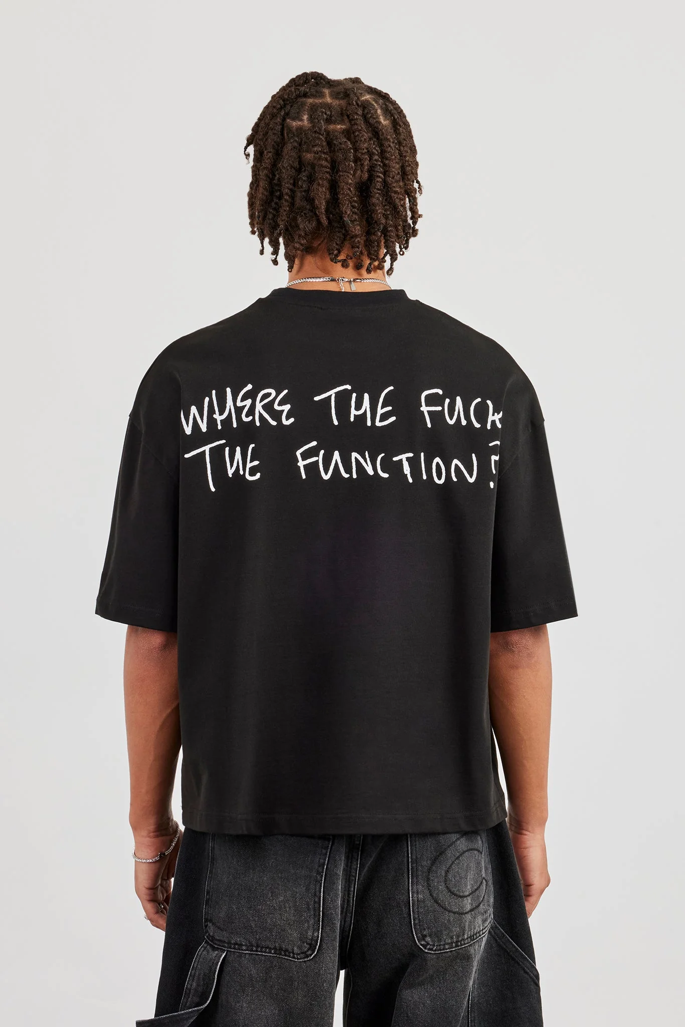 Function Back Print Boxy T-Shirt - Black - Image 3