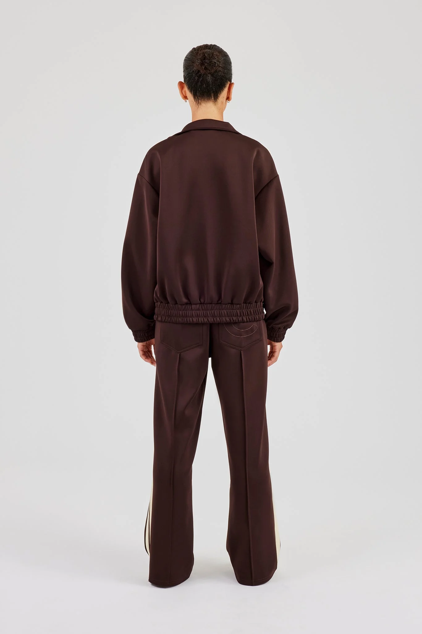 Funnel Neck Butter Yellow Taping Zip Through Tracksuit - Image 4