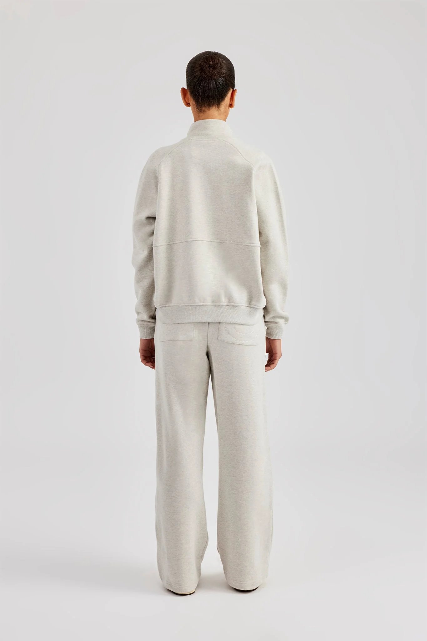 Funnel Neck Zip Through Tracksuit - Ash Grey - Image 3