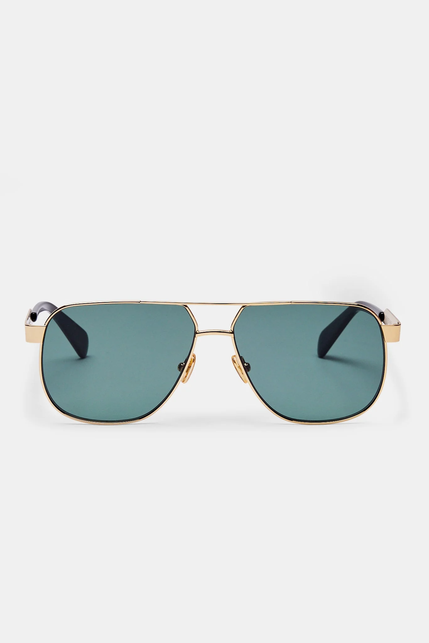 Gold Aviator Sunglasses - Black - Image 5