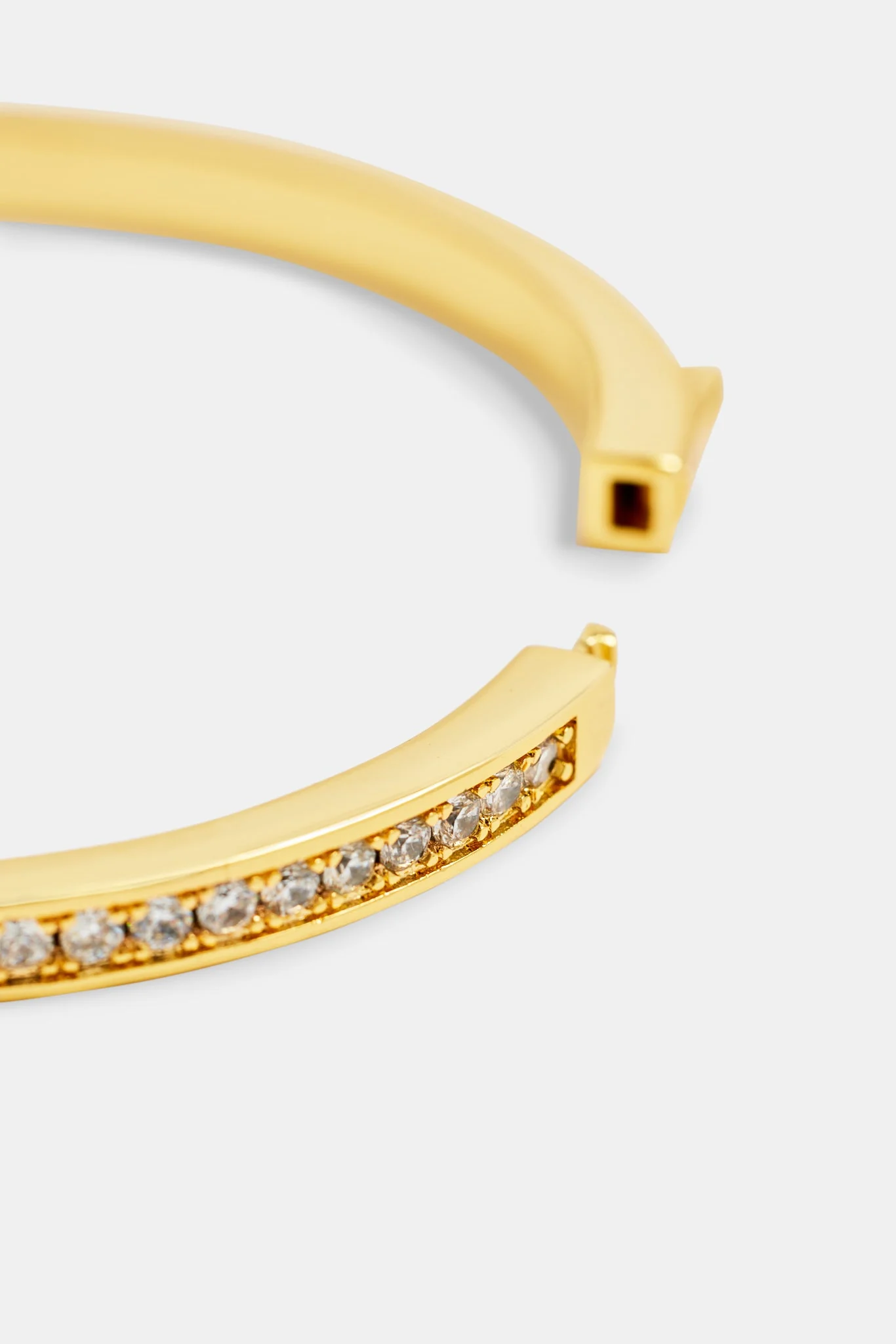 Gold Plated 4mm Iced CZ Polished Bangle - Image 3