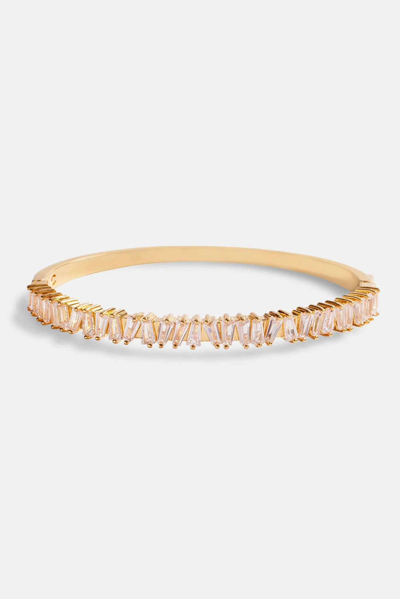 Gold Plated 4mm Triangle CZ Bangle - Image 2