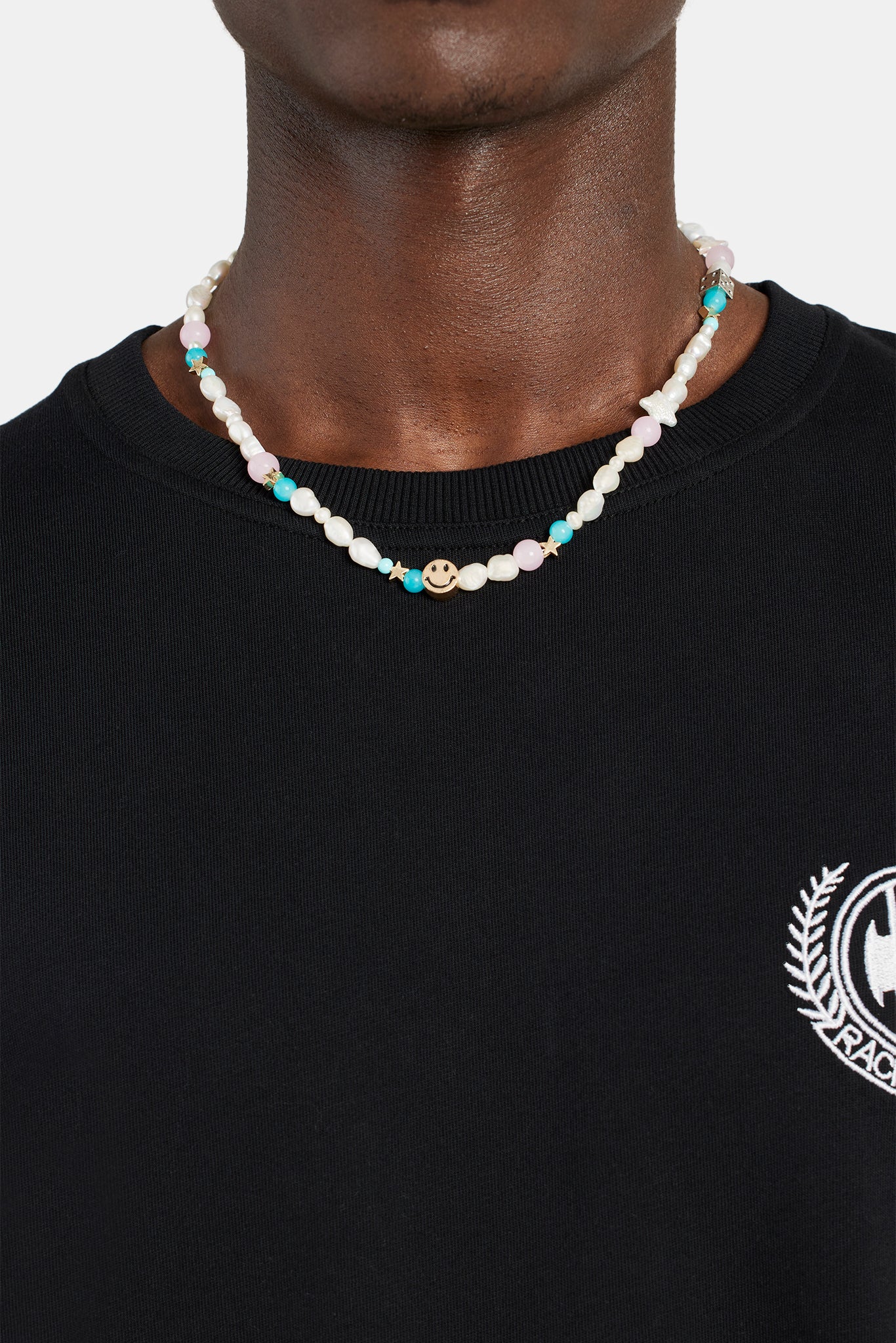 Gold Plated Pastel Motif & Freshwater Pearl Necklace - Image 2