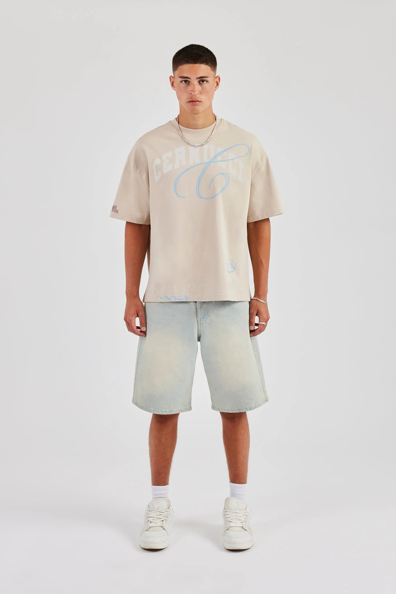 Graffiti Oversized T-Shirt - Stone - Image 4