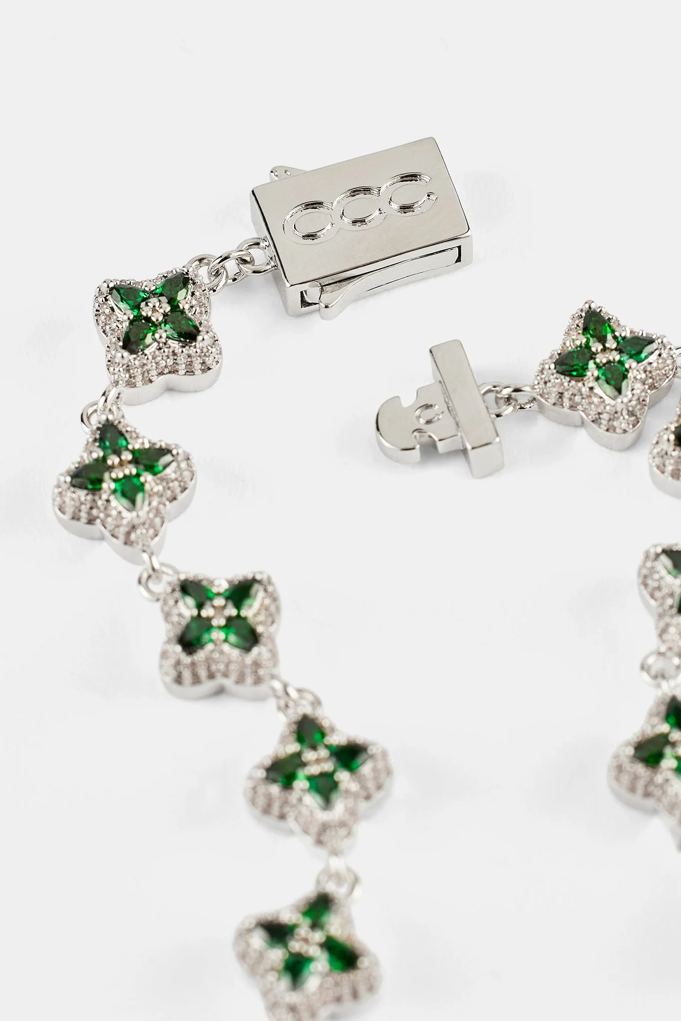Green Baguette Motif Bracelet - 8mm - Image 4