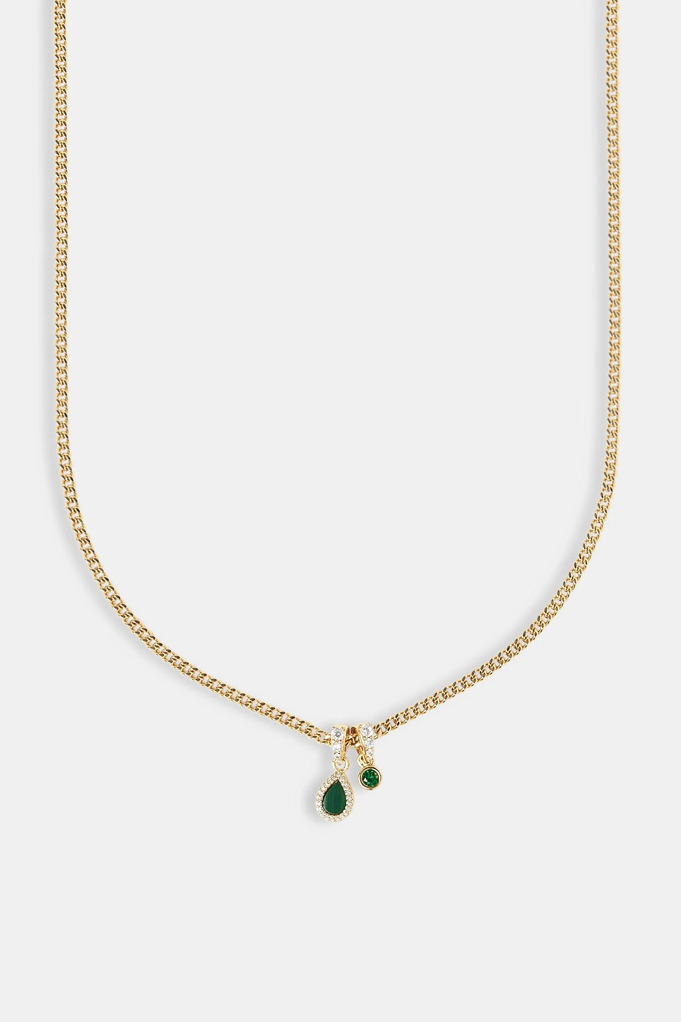 Green Malachite & Gemstone Pear Necklace - 8mm - Image 2