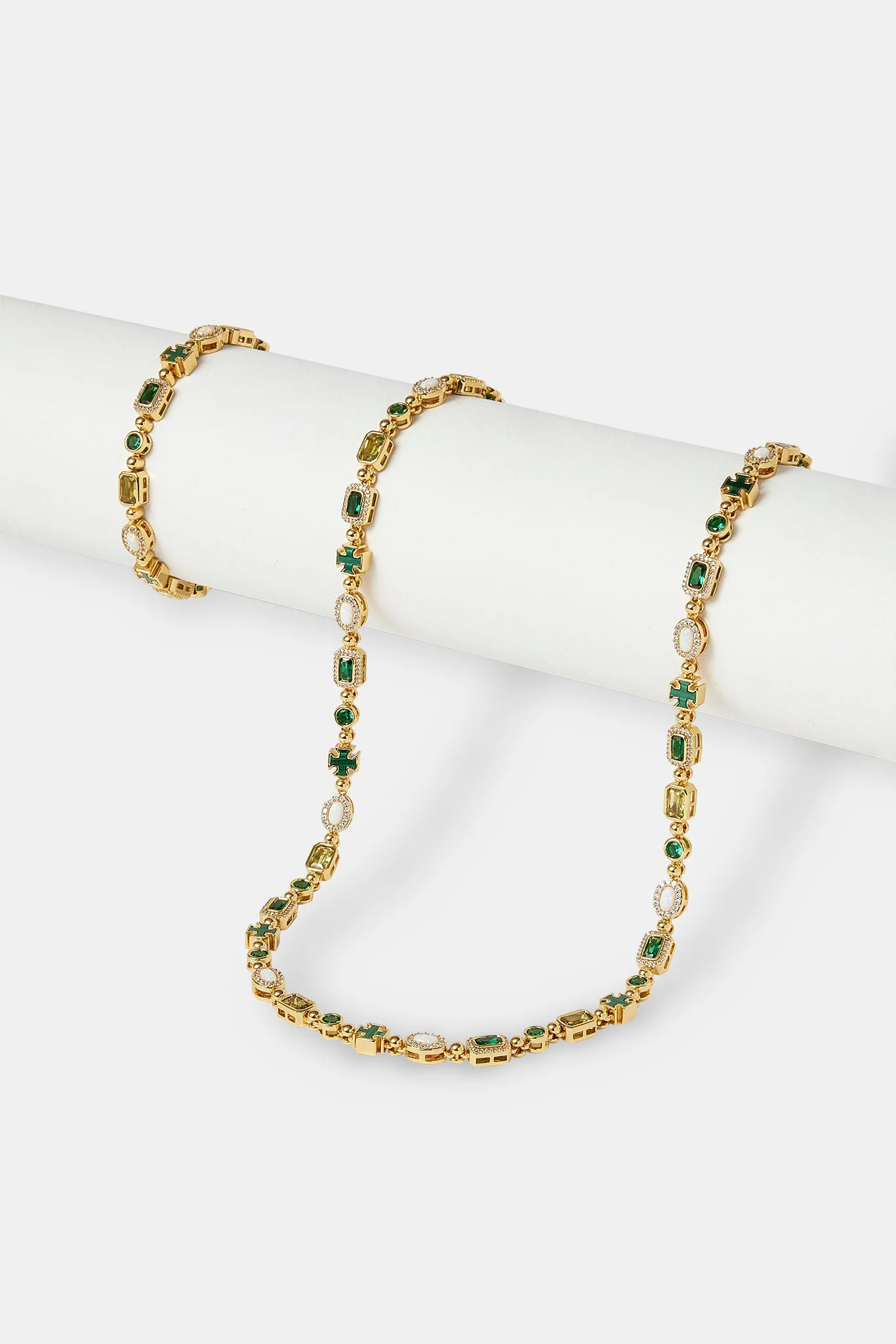 Green Malachite Multi Gemstone Chain & Bracelet - 6mm - Image 2
