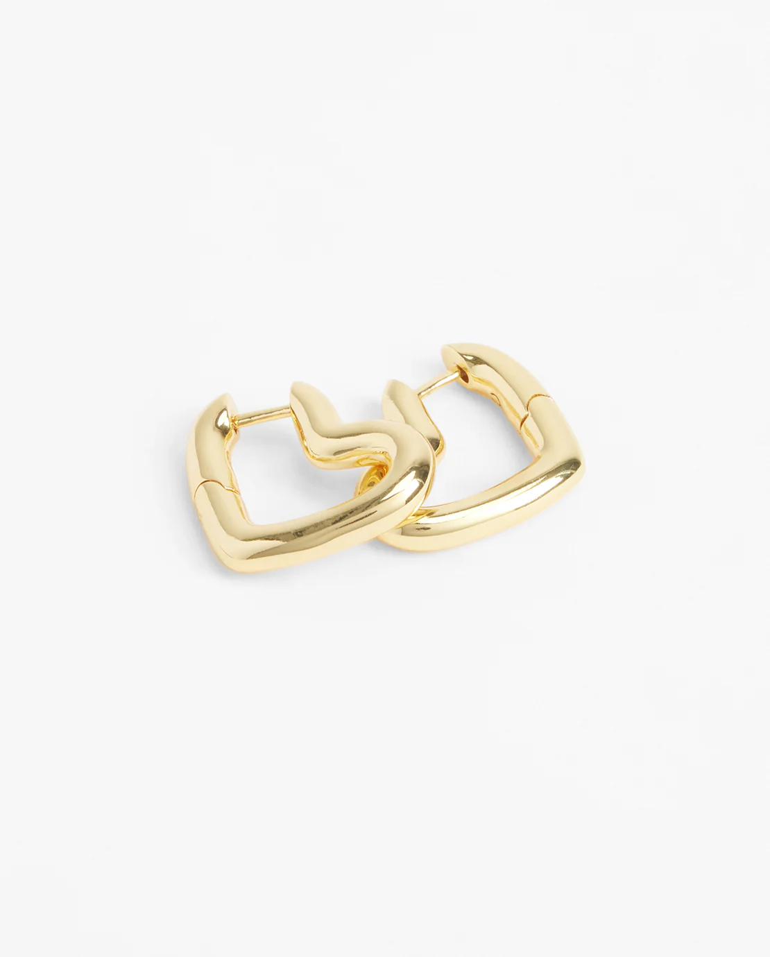 Heart Shape Hoop Earrings - Gold - Image 3