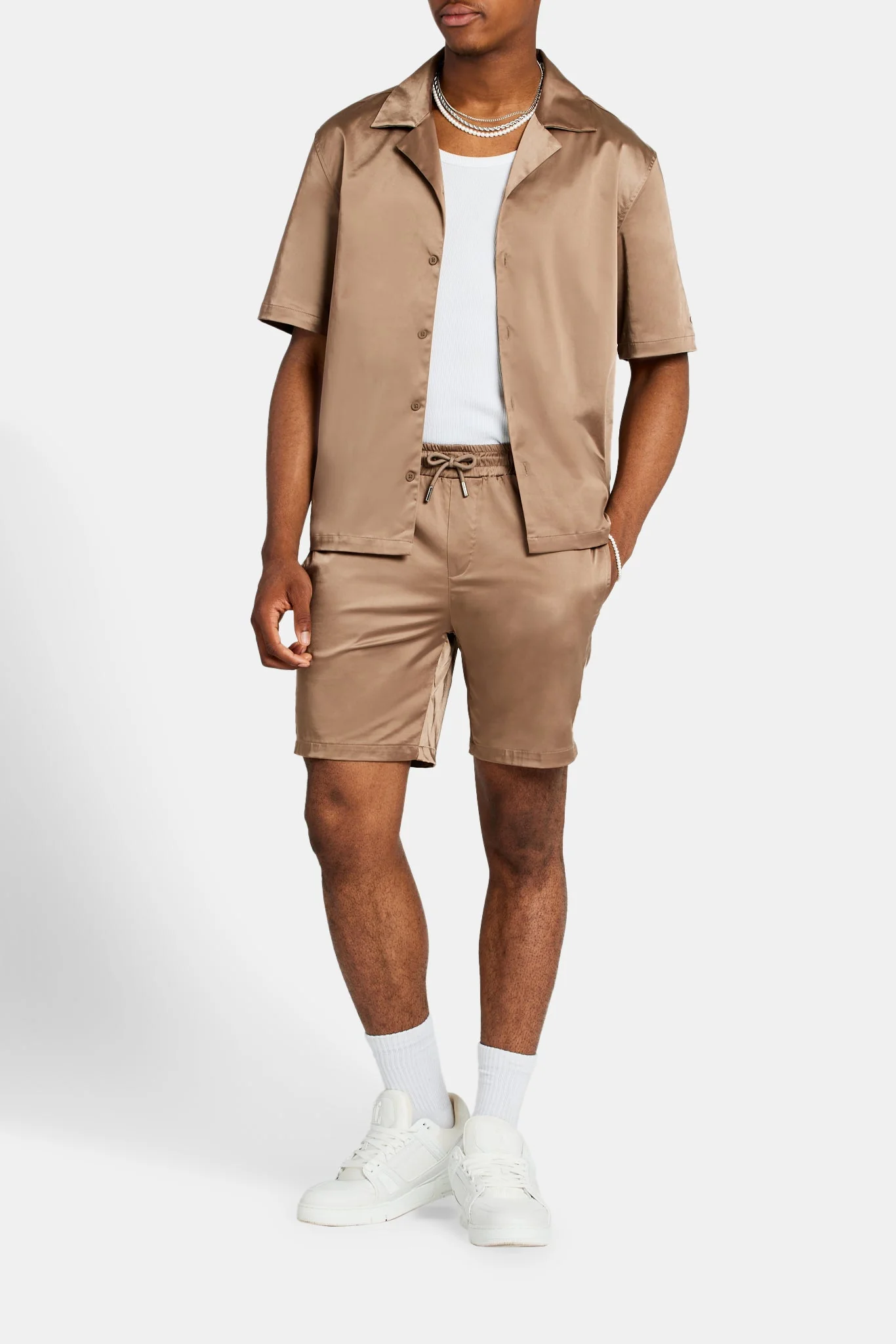 Heavyweight Satin Short - Coffee - Image 2