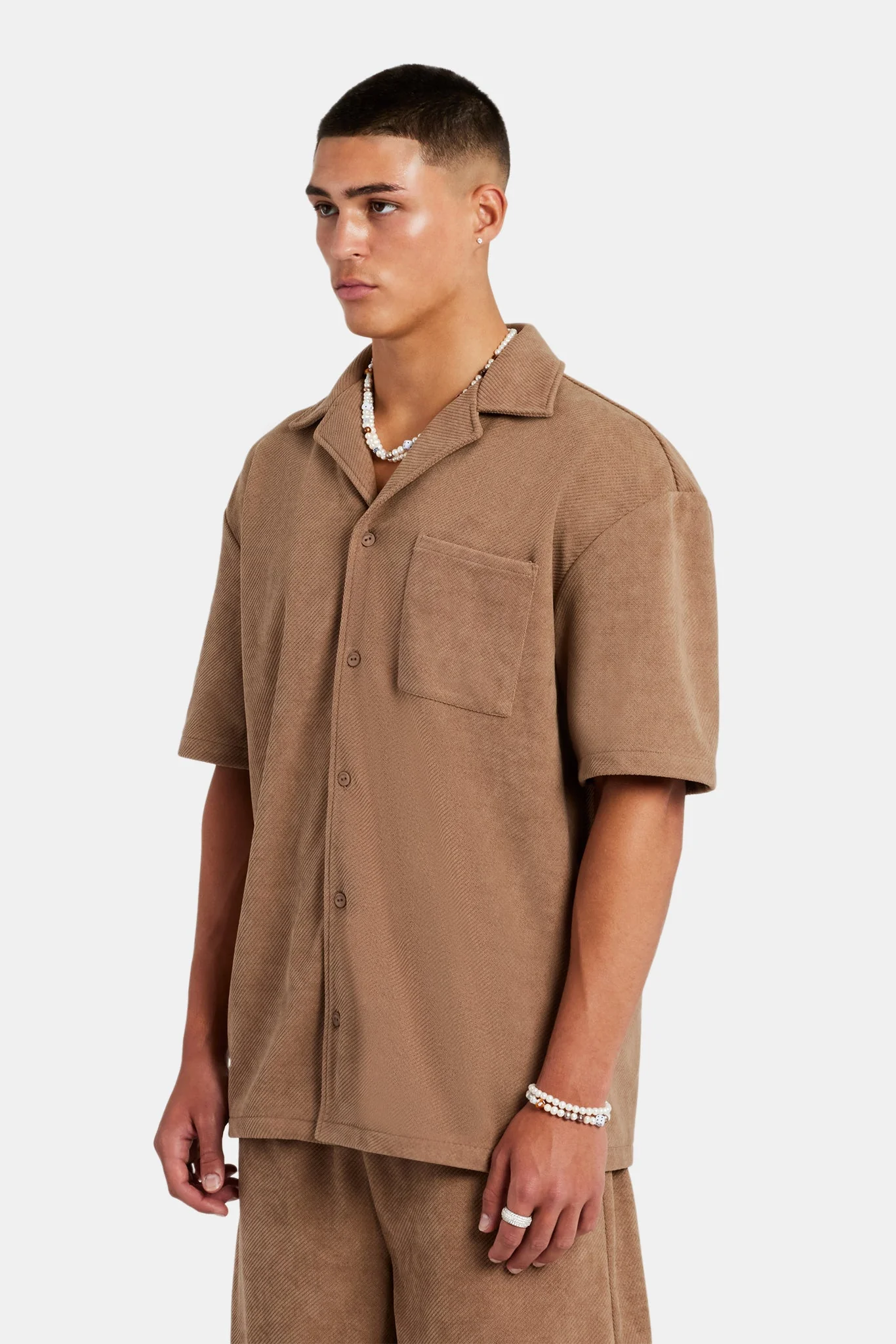 Heavyweight Textured Shirt - Mocha - Image 2