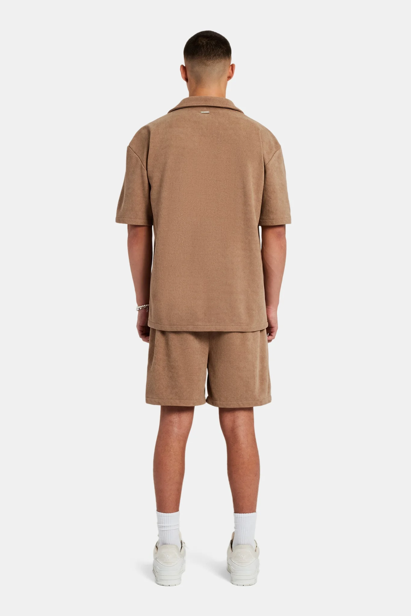 Heavyweight Textured Shirt & Short Set - Mocha - Image 2