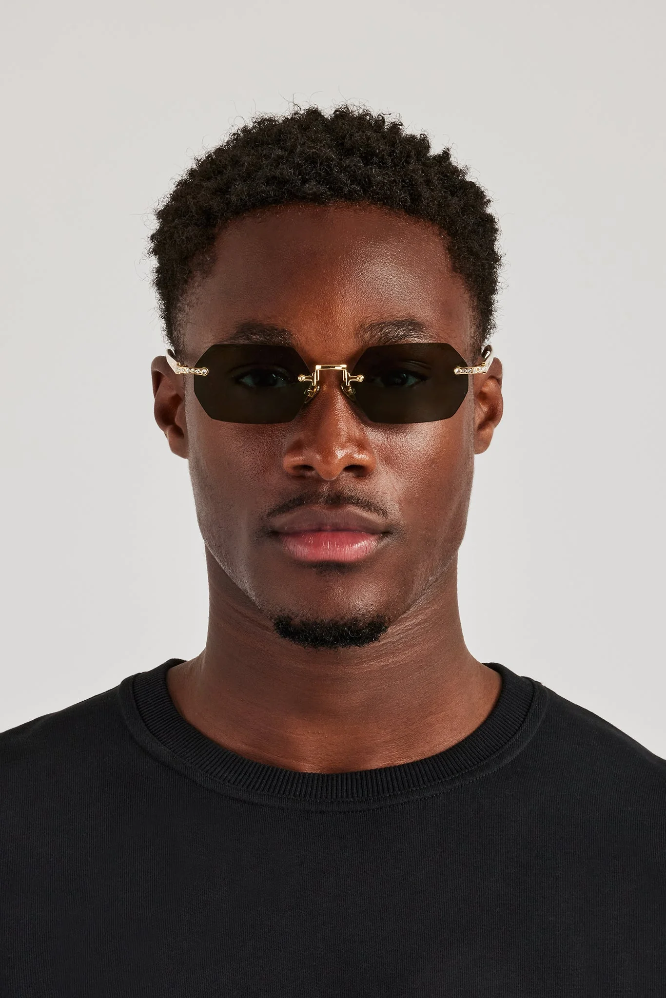 Hexagon Tinted Sunglasses - Green - Image 3