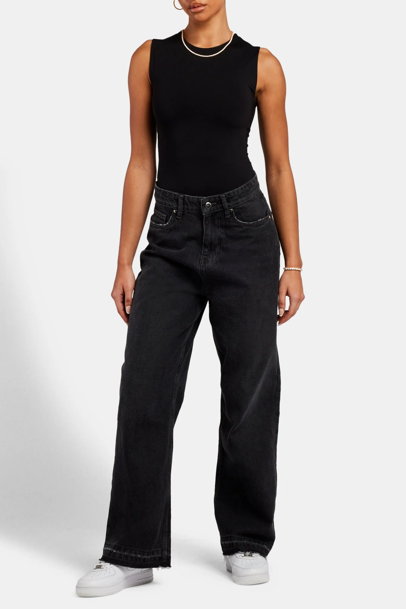High Neck Sleeveless Bodysuit - Black - Image 4