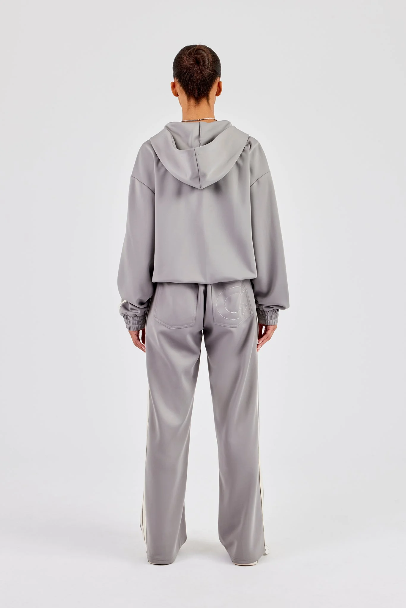 Hooded Taping Jacket & Tailored Trouser - Grey - Image 3
