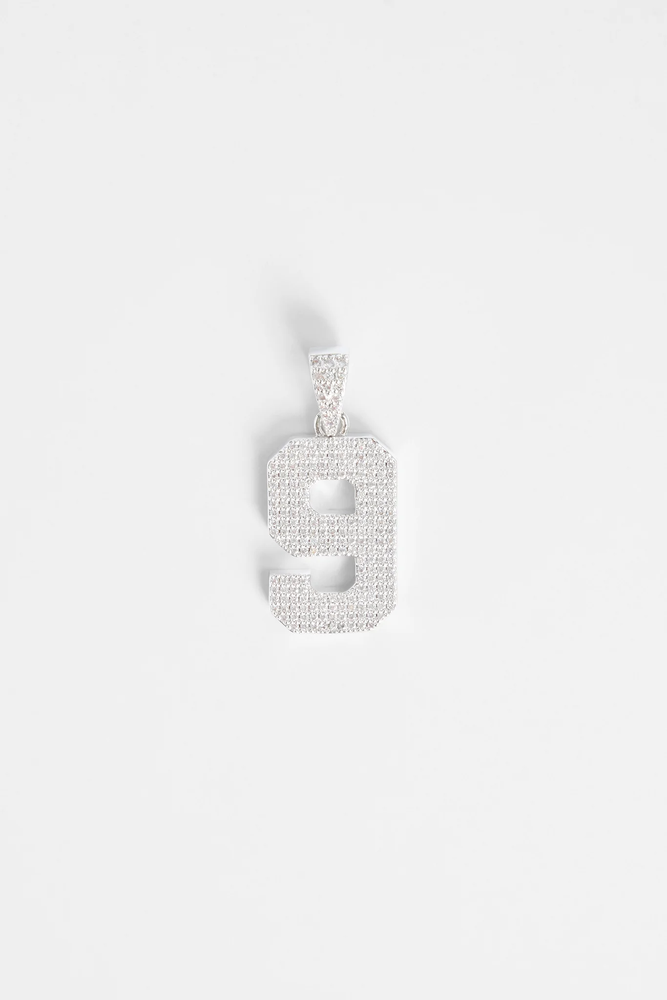 Iced 9 Number Pendant