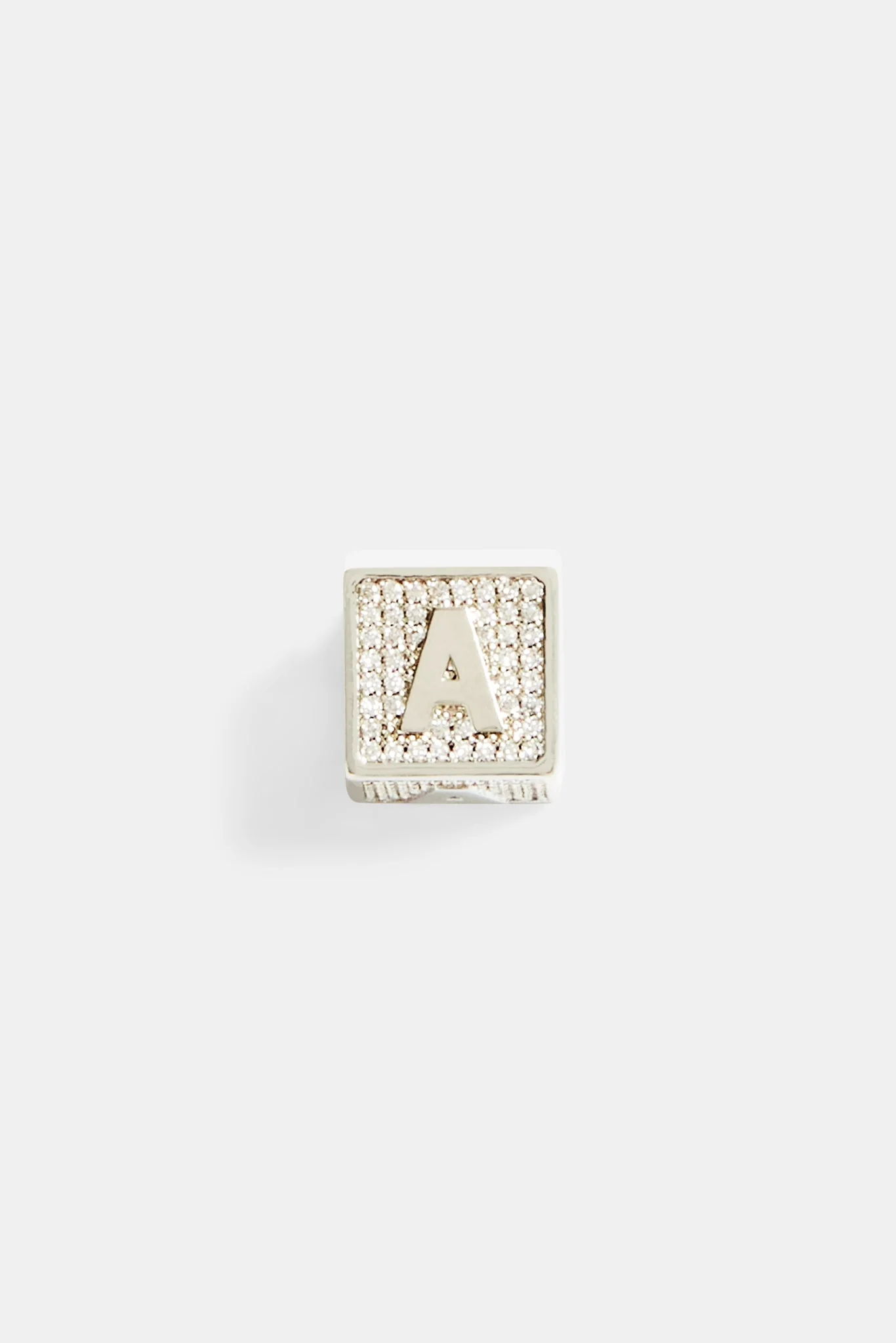 Iced A Letter Block Pendant - Image 2