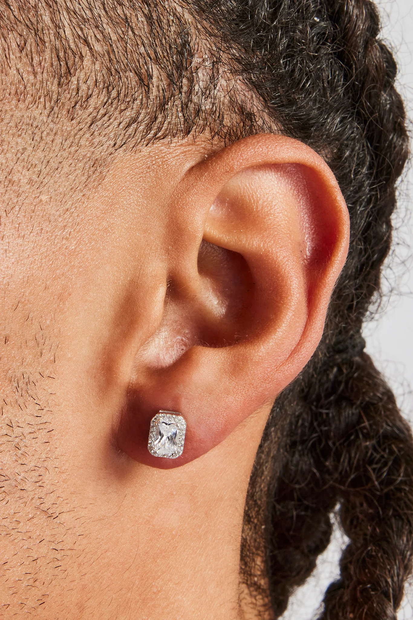 Iced Baguette Cluster Studs - 8mm - Image 2
