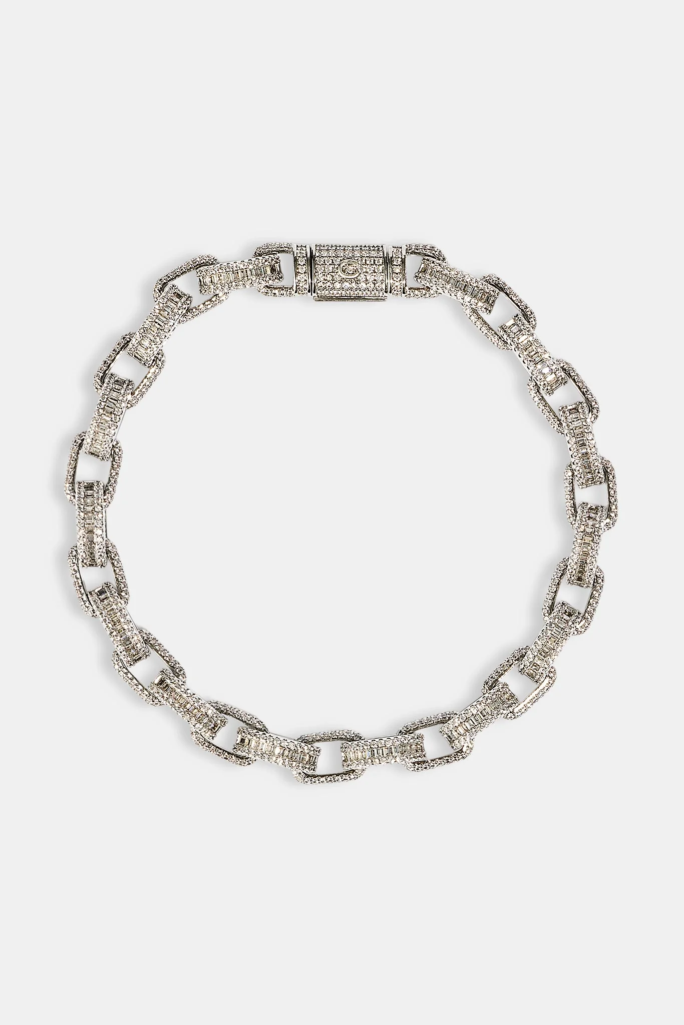 Iced Baguette Link Bracelet - 6mm - Image 2
