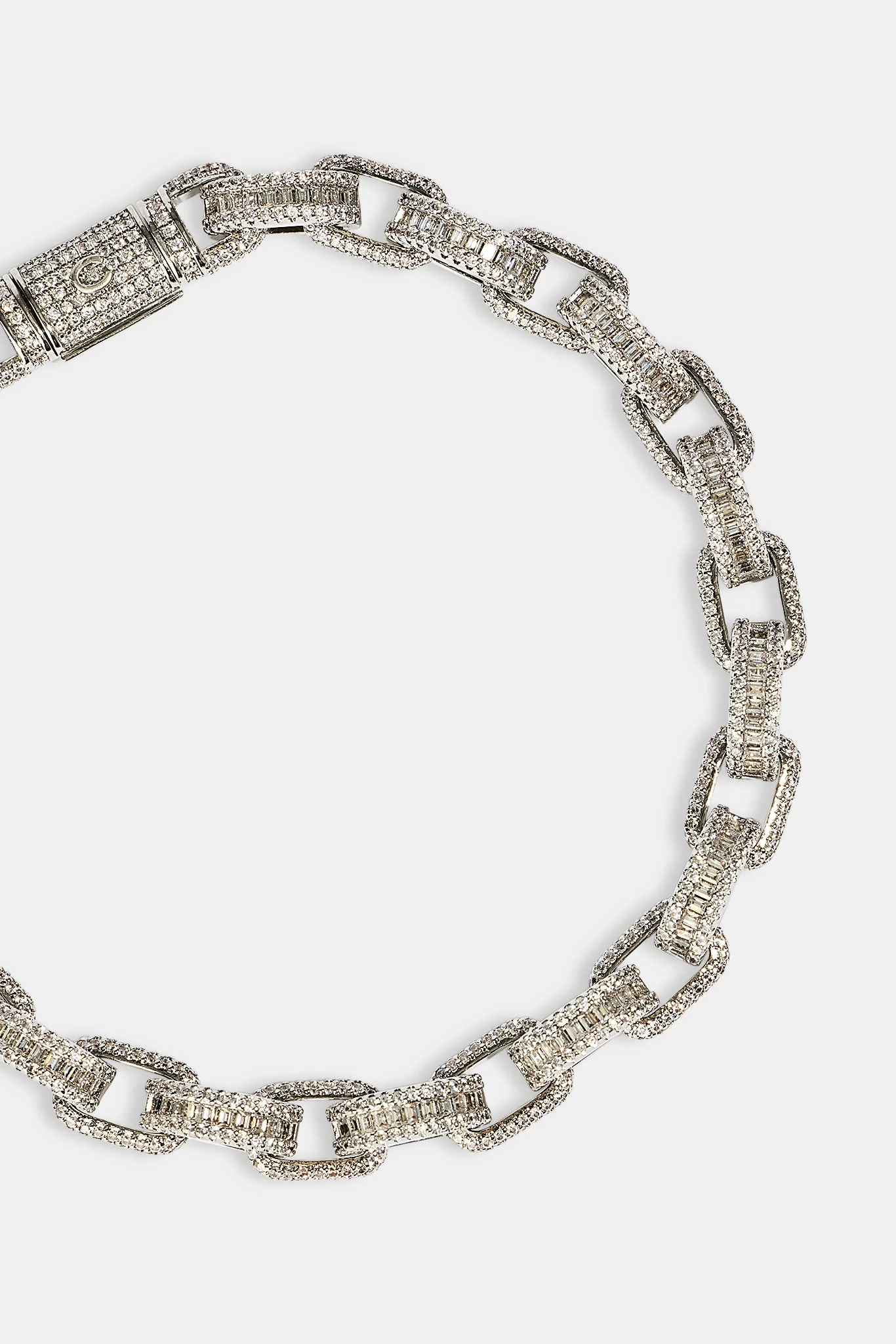 Iced Baguette Link Bracelet - 6mm - Image 3