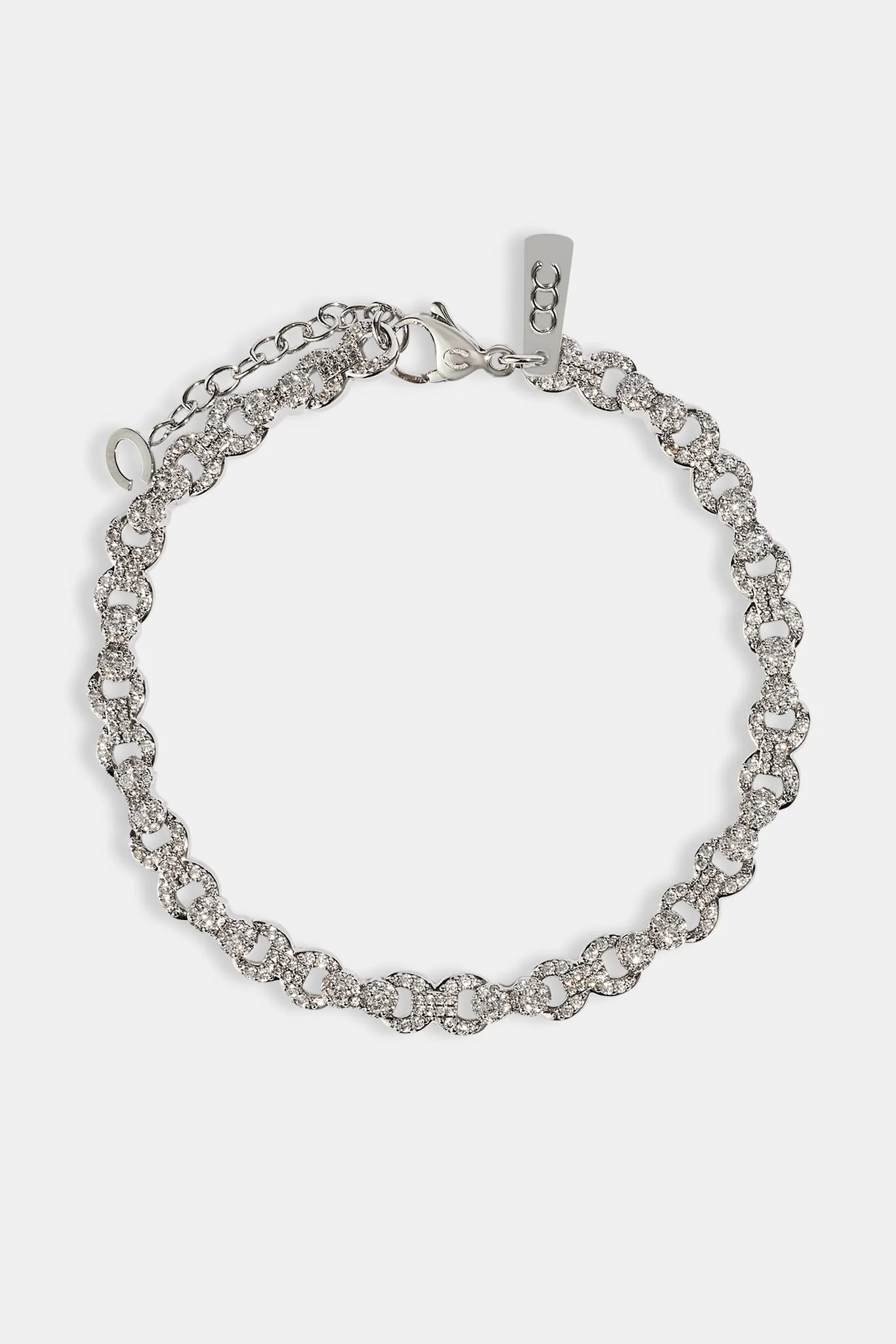 Iced Baguette & Pave Infinity Link Bracelet - 6mm - Image 2