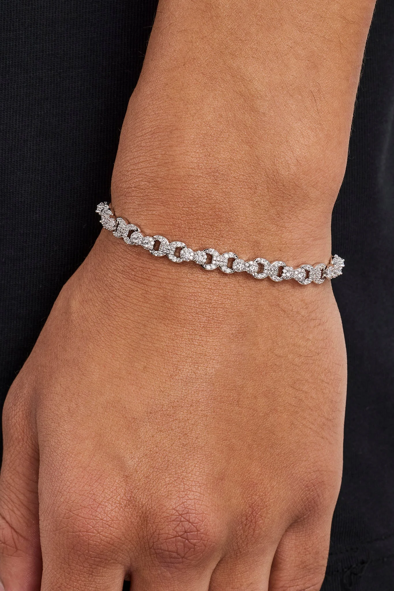 Iced Baguette & Pave Infinity Link Bracelet - 6mm - Image 3