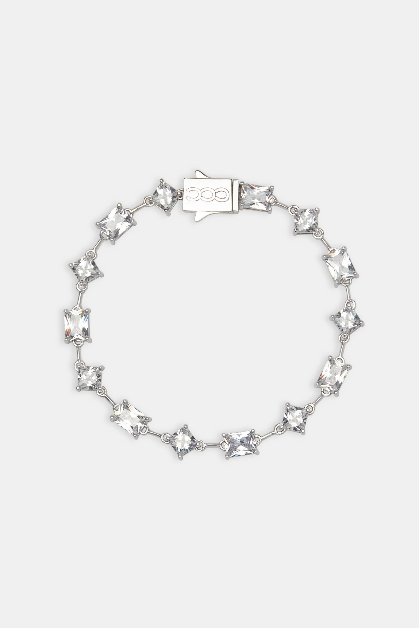 Iced Baguette & Square Stone Bracelet - 8mm - Image 2