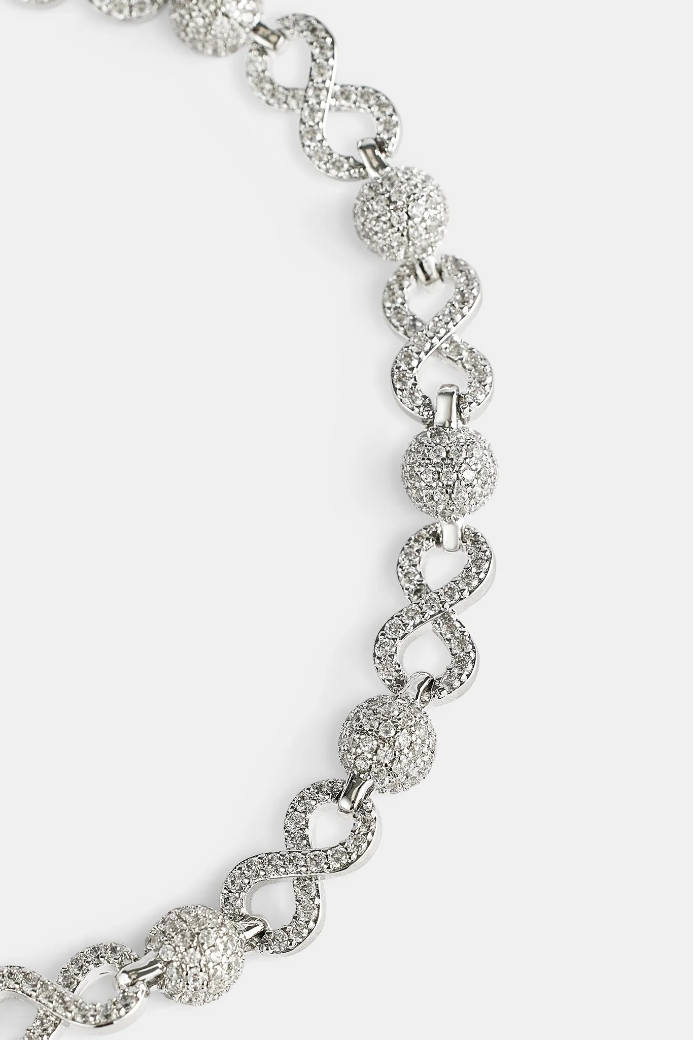 Iced Ball & Infinity Link Bracelet - 6mm - Image 2