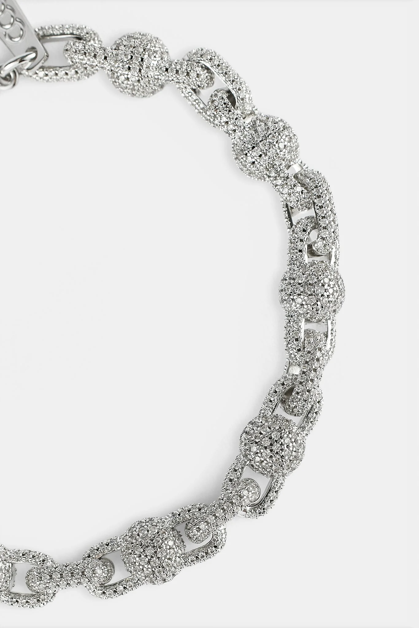 Iced Ball Link Bracelet - 8mm - Image 2