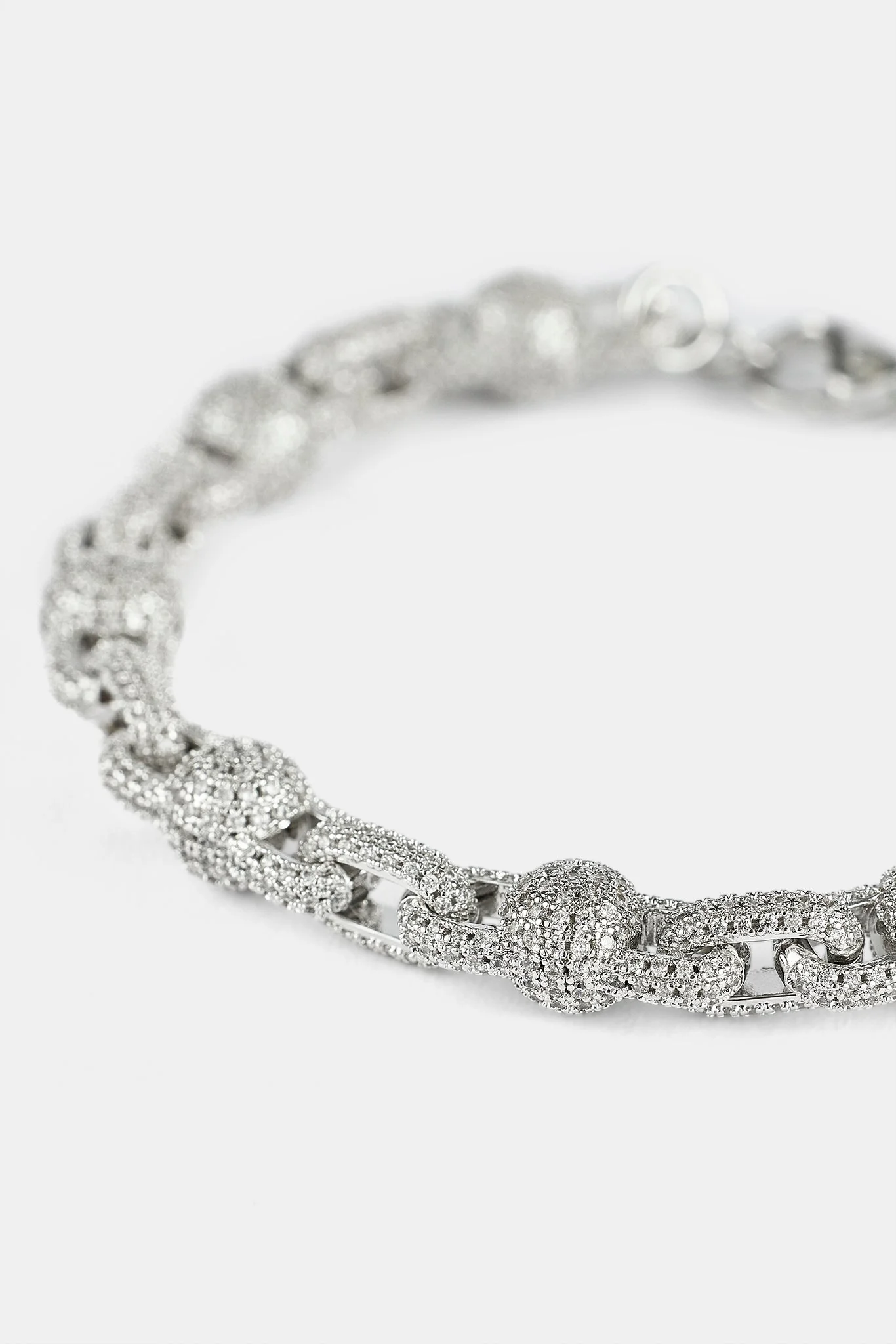 Iced Ball Link Bracelet - 8mm - Image 3
