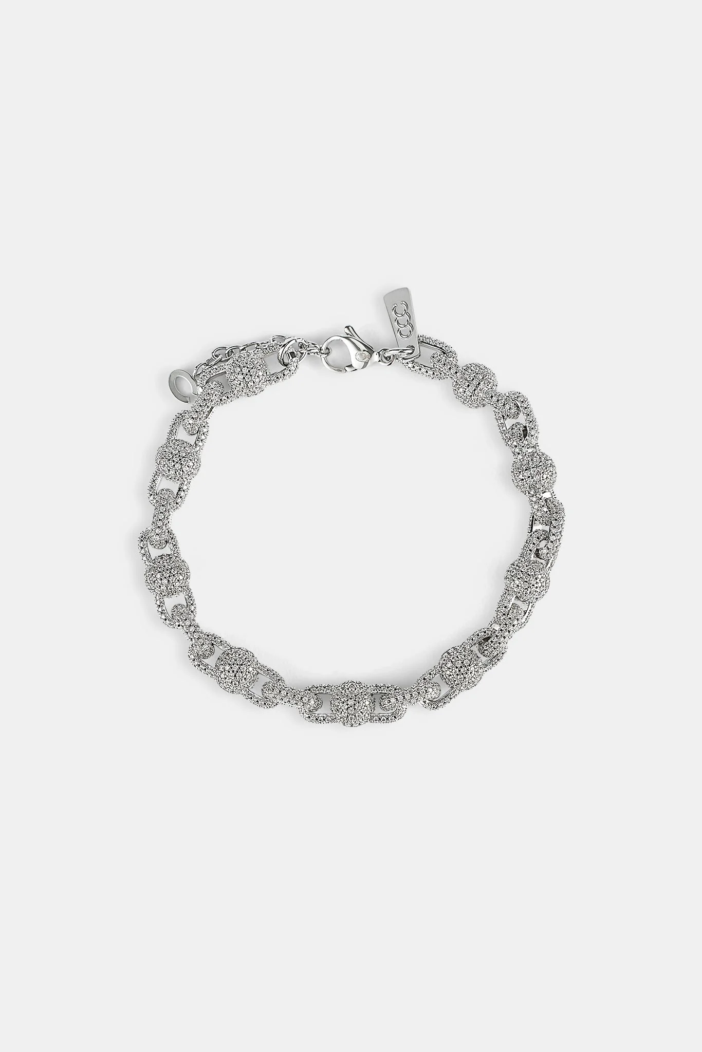 Iced Ball Link Bracelet - 8mm - Image 4