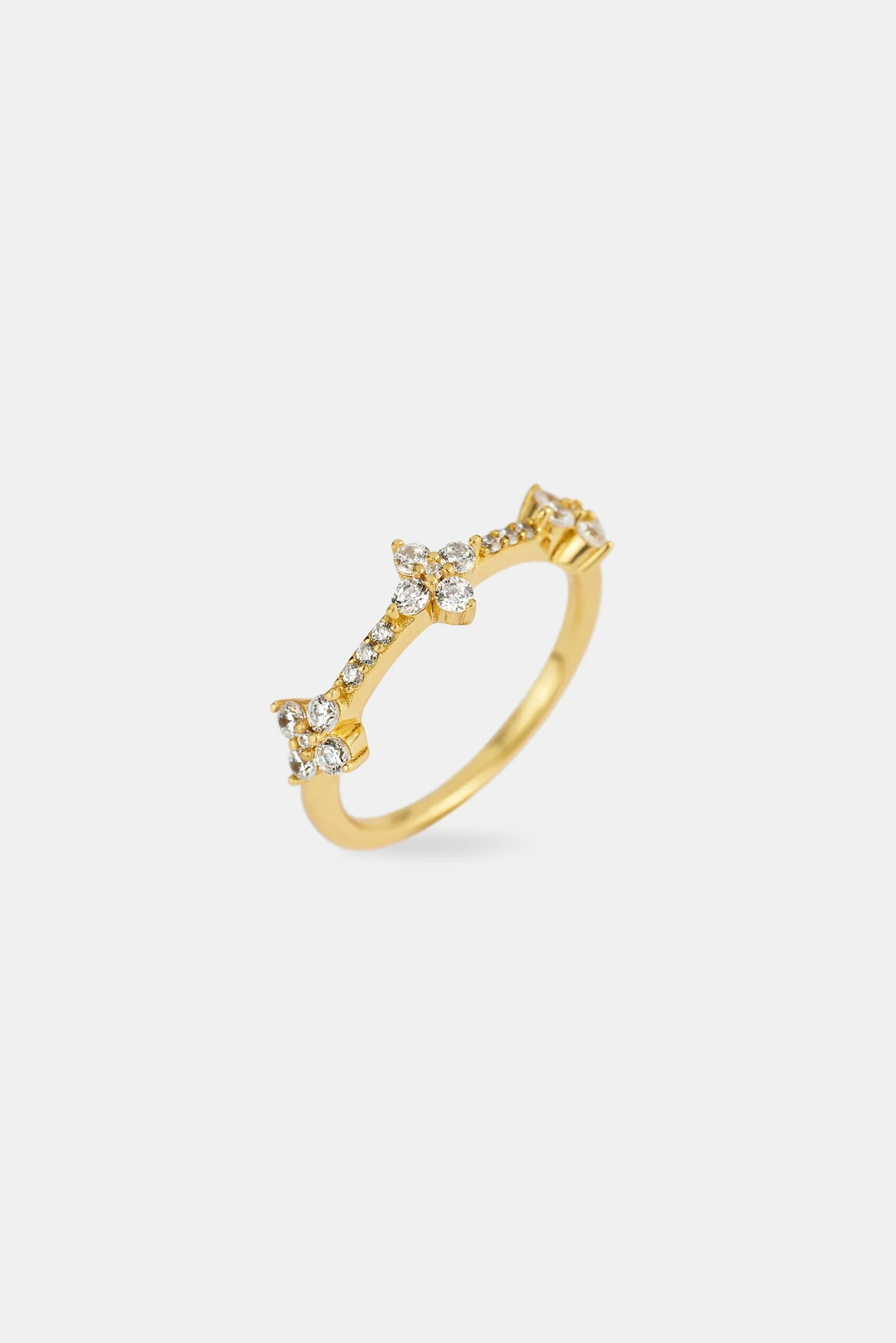 Iced Band Flower Ring - 6mm - Image 2