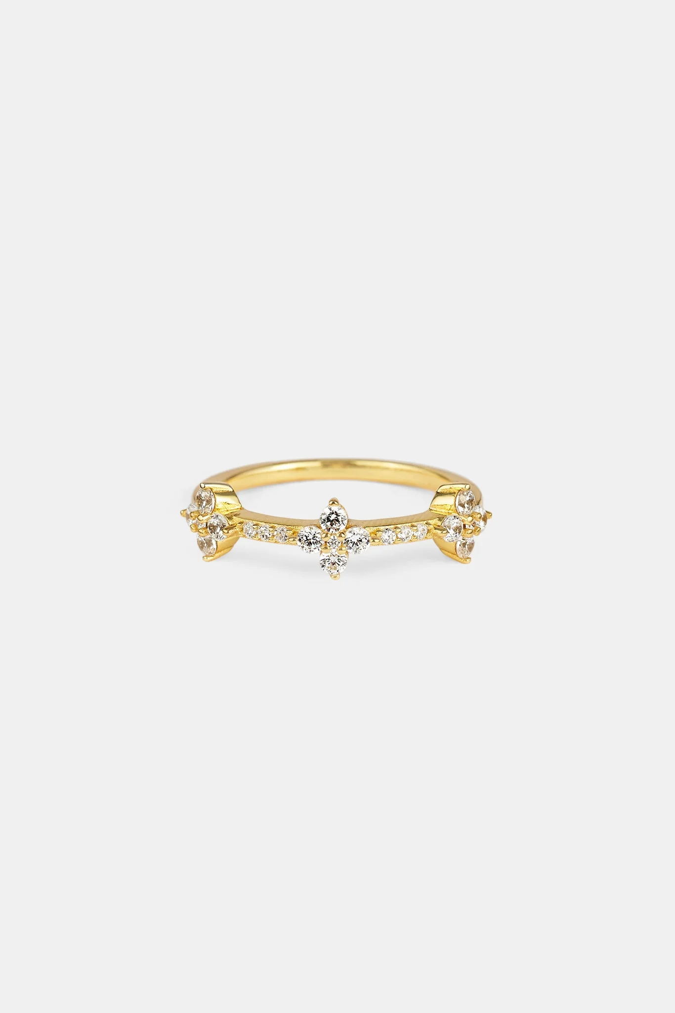 Iced Band Flower Ring - 6mm - Image 3