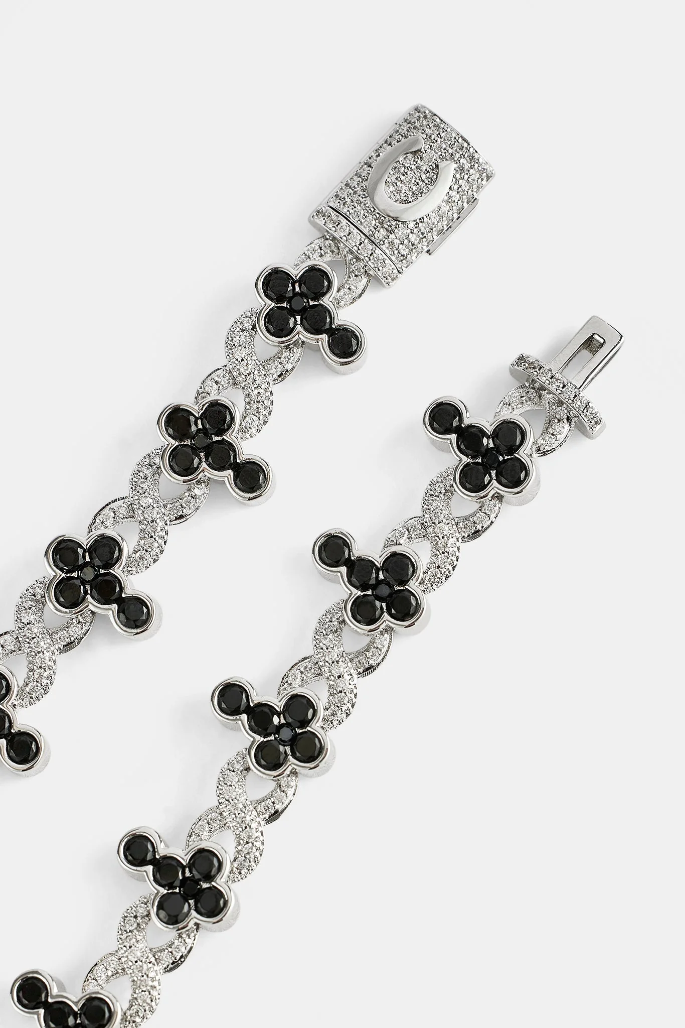 Iced Black Cross Infinity Link Bracelet - 10mm - Image 2