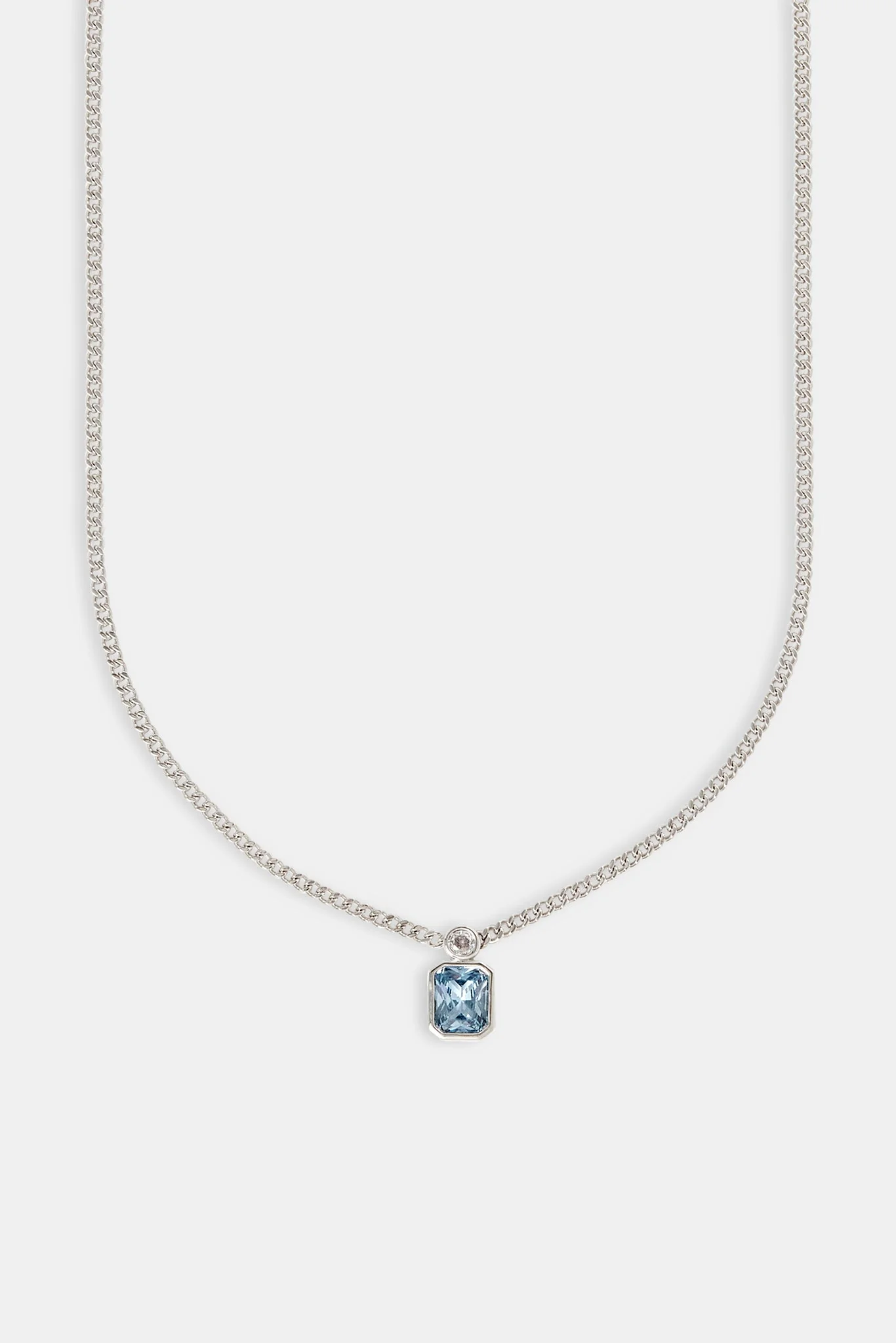Iced Blue Double Gemstone Necklace - 15mm - Image 2