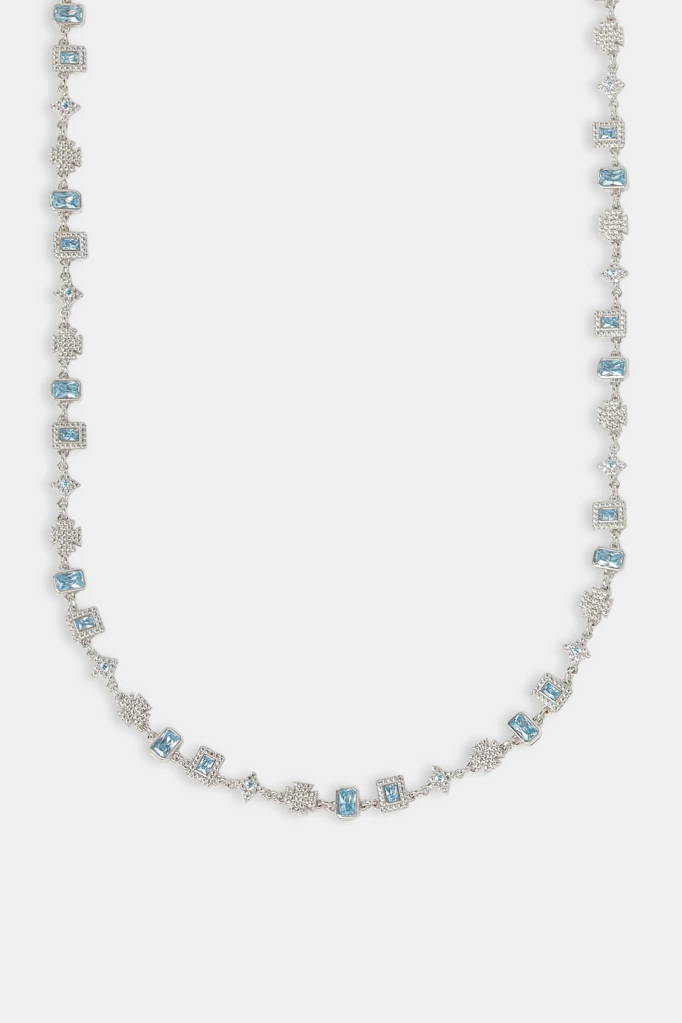 Iced Blue Gemstone & Motif Chain - 6mm - Image 2