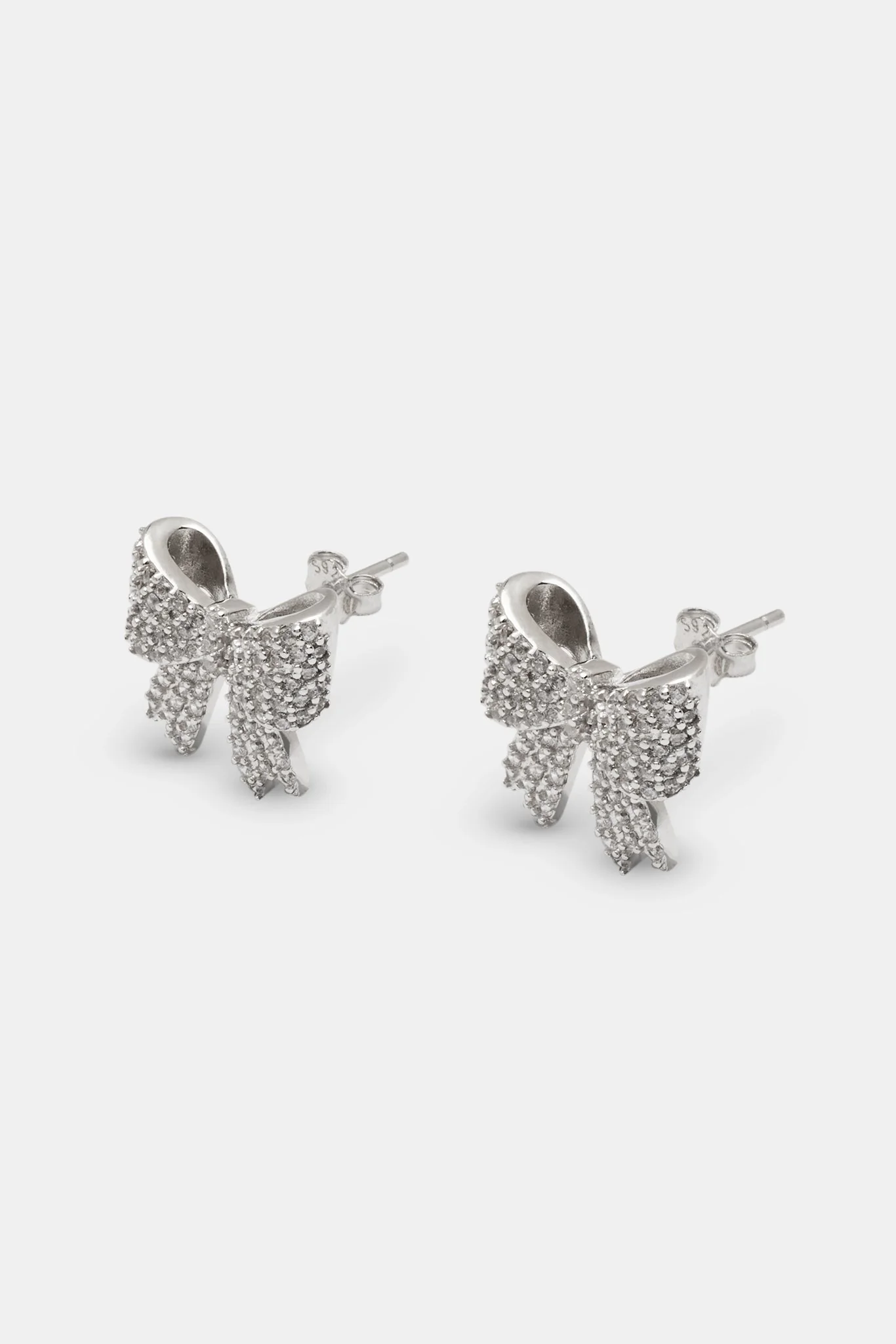 Iced Bow Stud Earrings