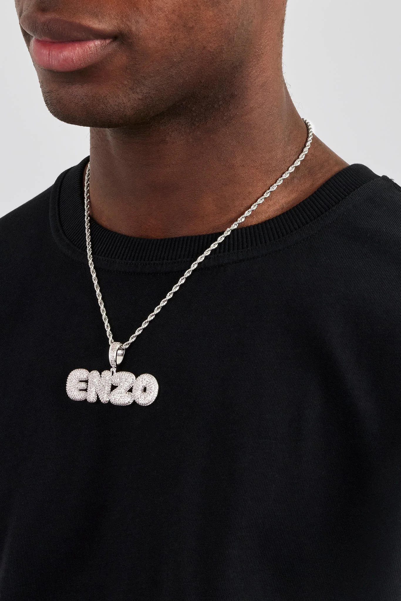 Iced Bubble Font Letter Pendant - 20mm - Image 3