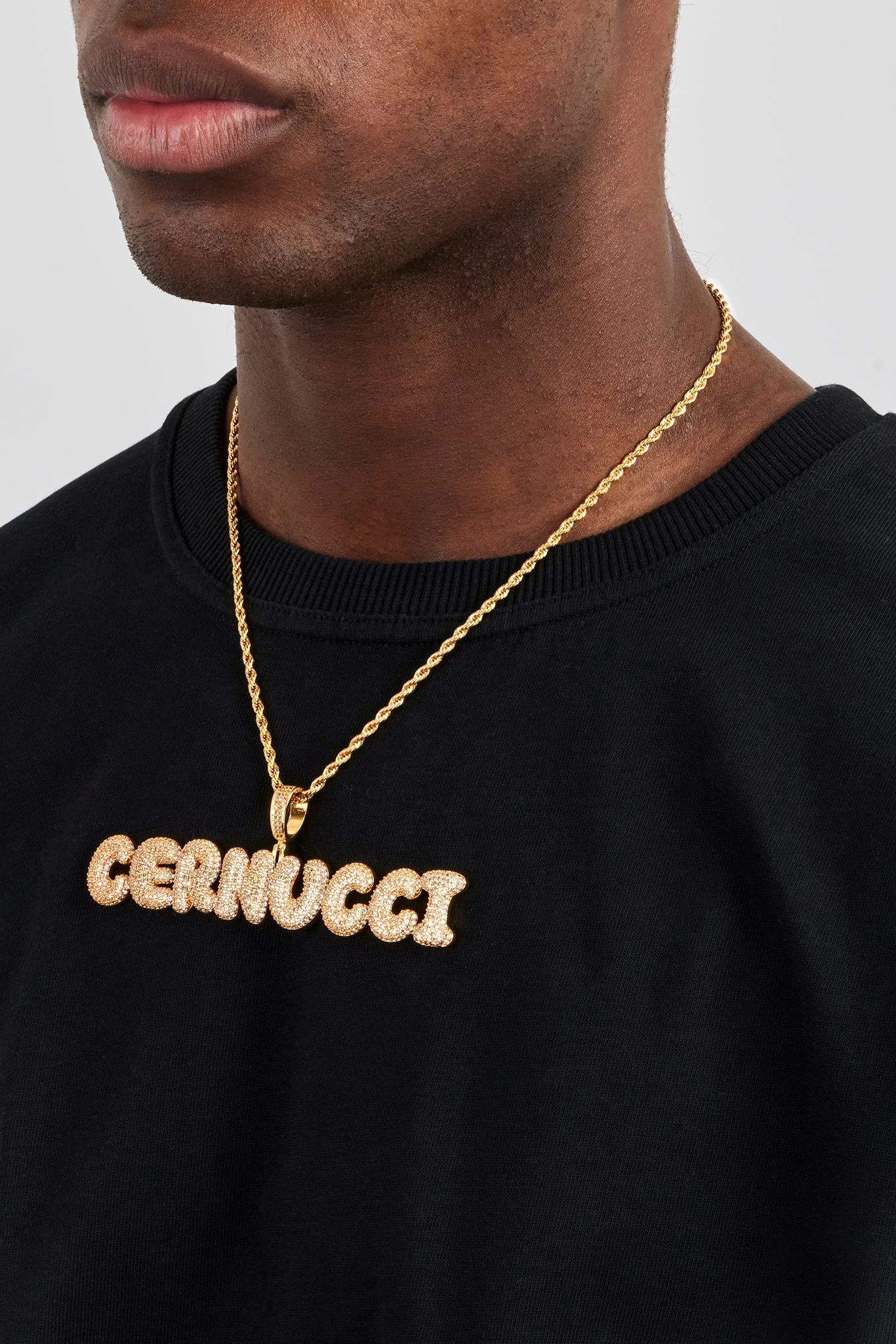 Iced Bubble Font Letter Pendant - 20mm - Gold - Image 5