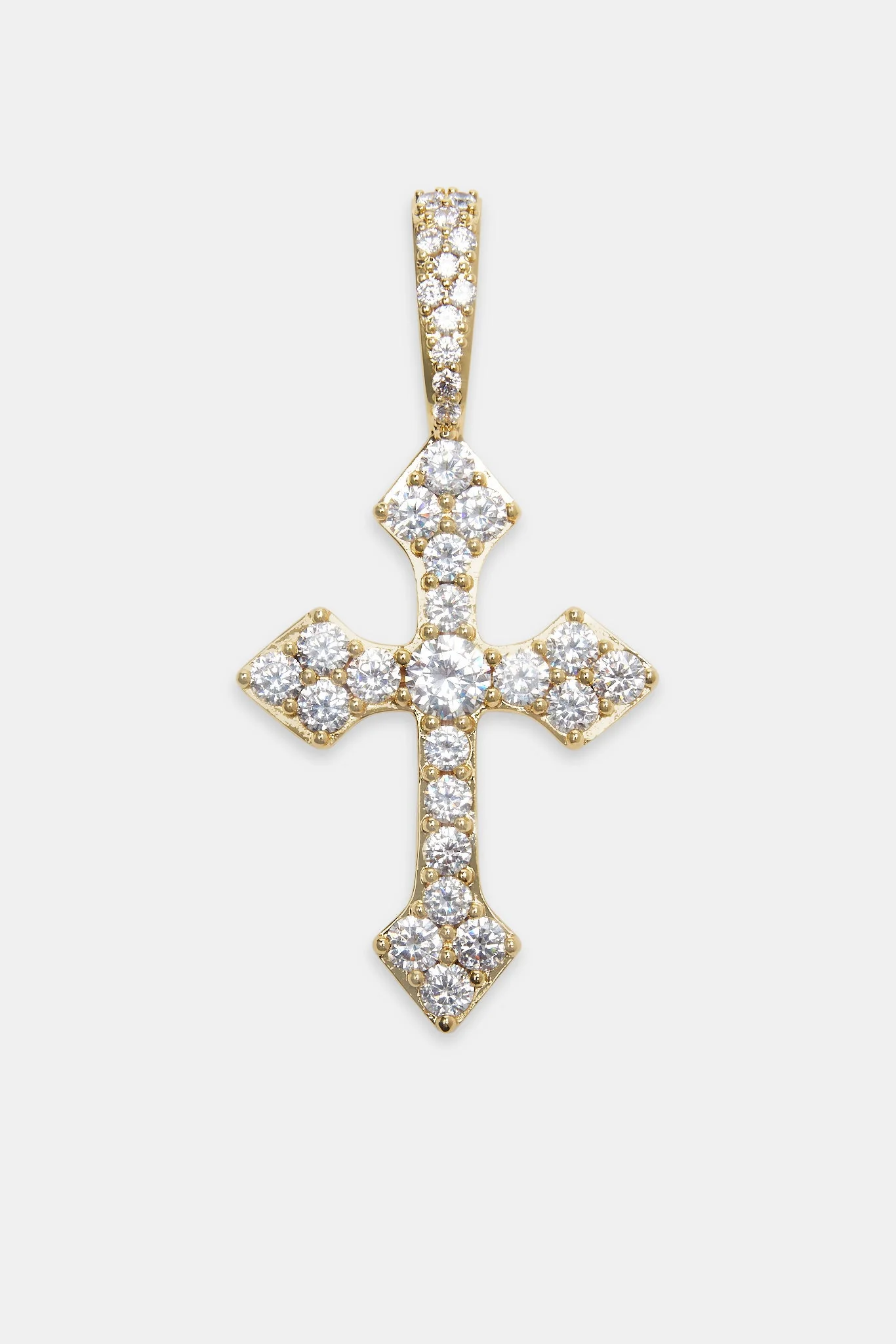 Iced 70mm Celtic Cross Pendant + 5mm Tennis Chain - Gold - Image 2