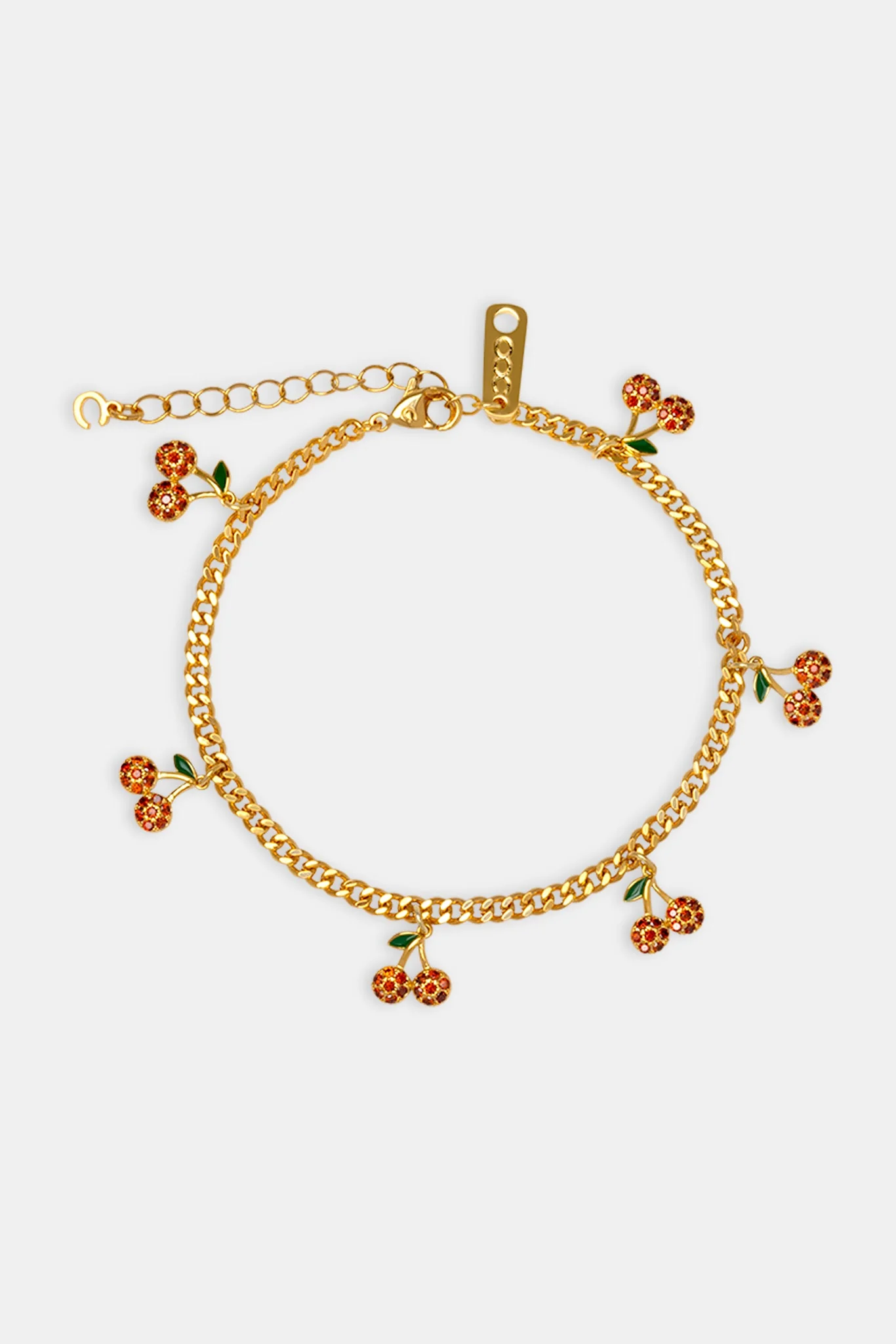 Iced Cherry Drop Cuban Anklet - 3mm - Image 2