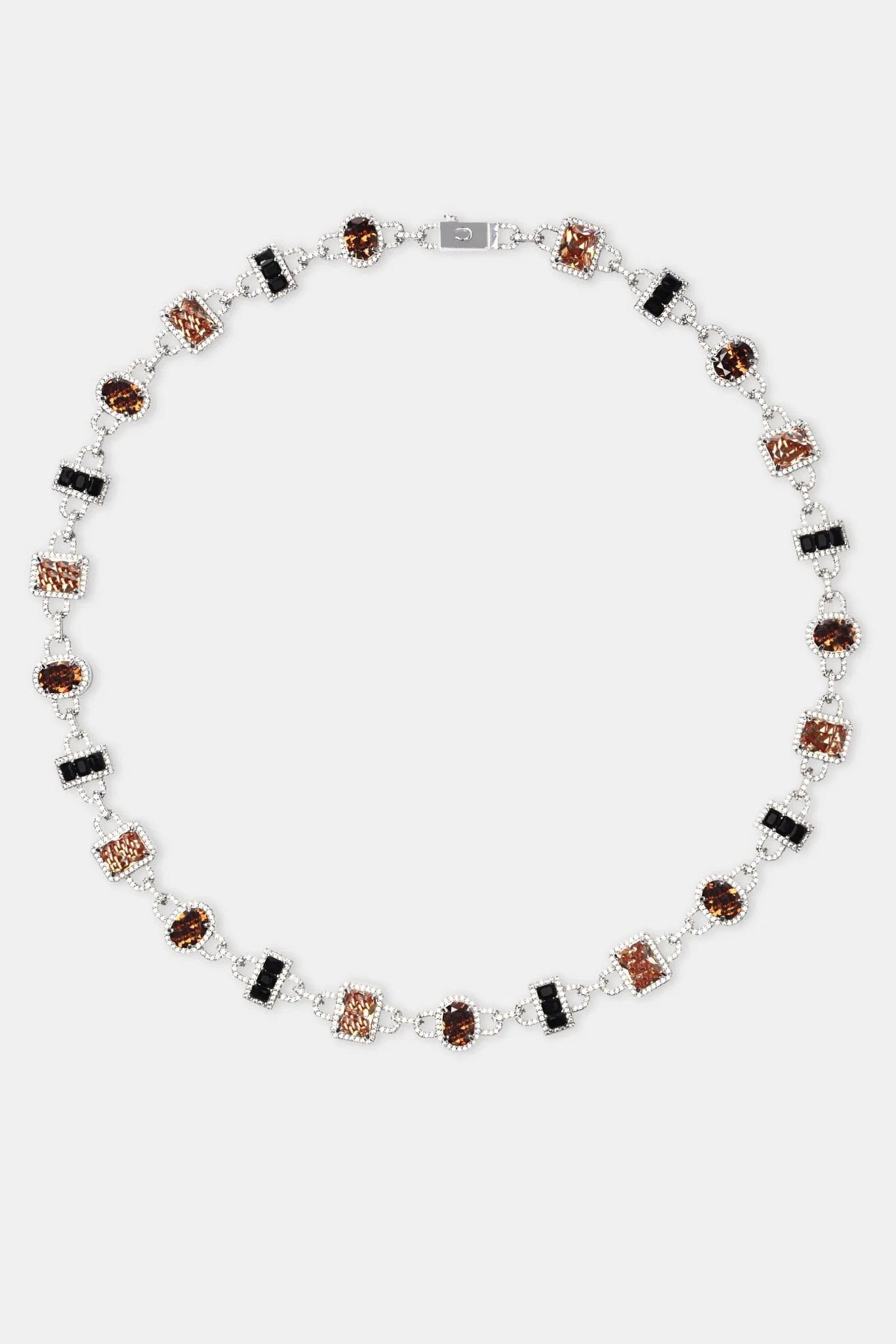 Iced Chocolate Mixed Shape Gemstone Chain - White - Image 3