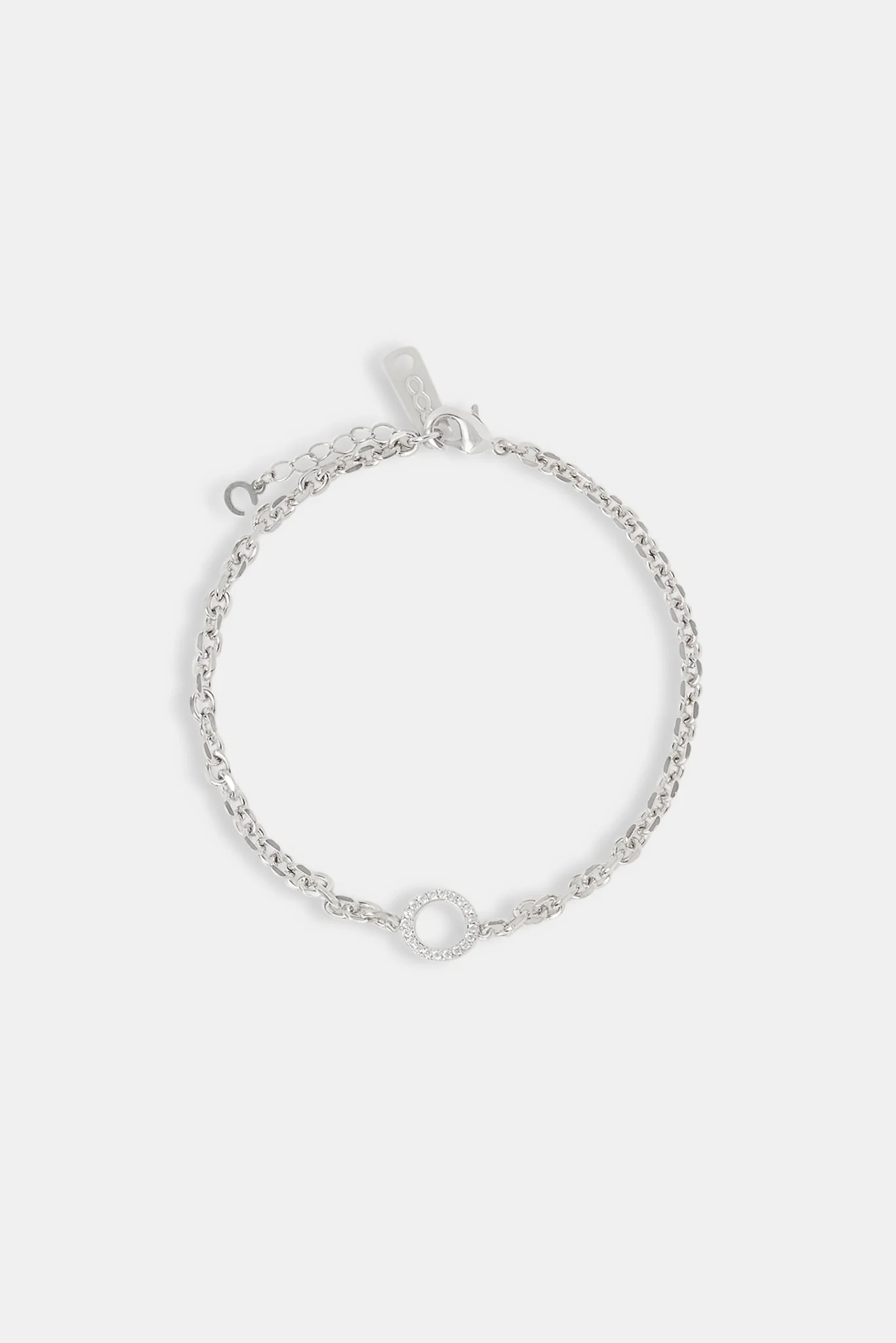Iced Circle Outline Rolo Bracelet - 10mm - Image 2