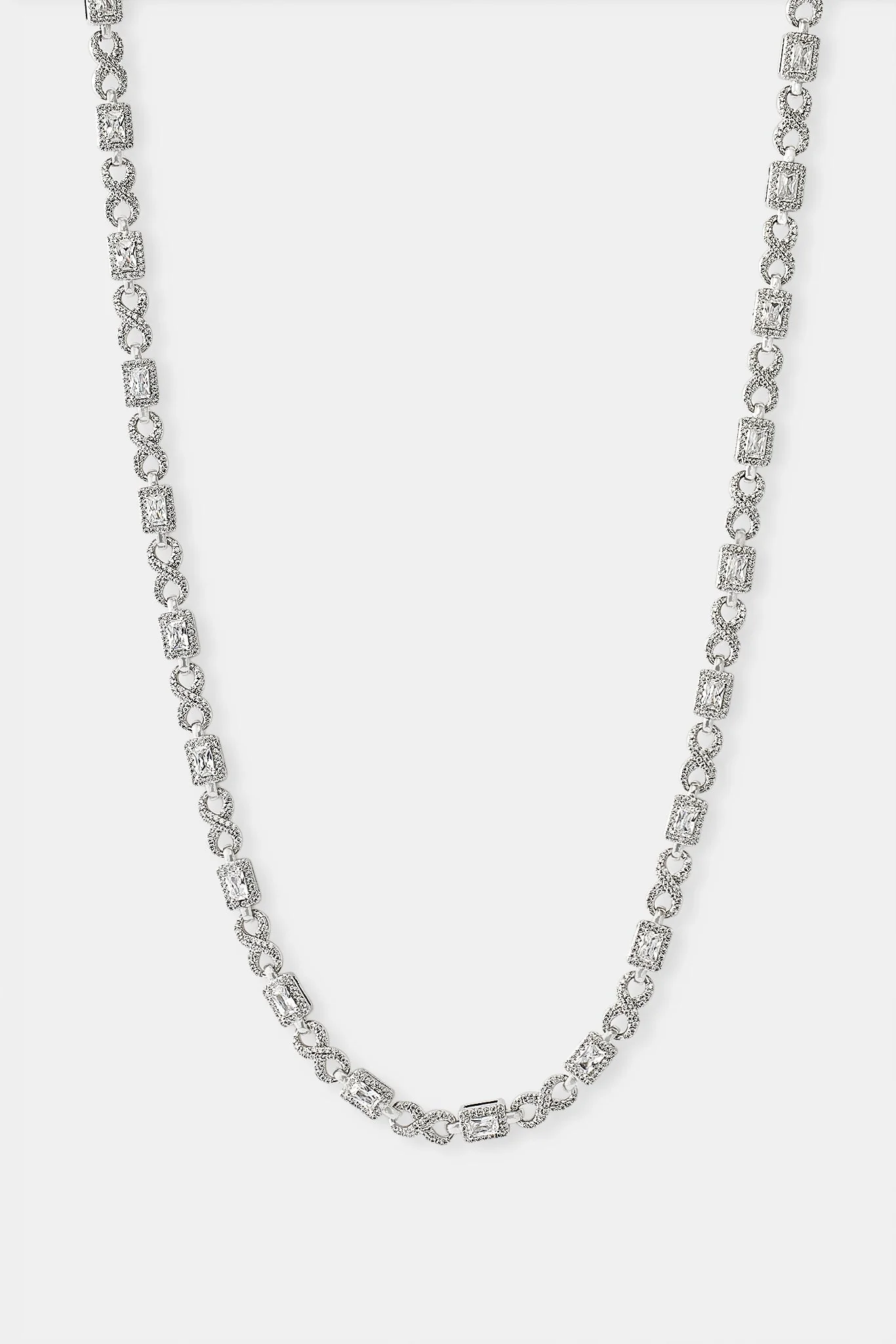 Iced Clear Baguette Stone Infinity Link Chain - 6mm - Image 4