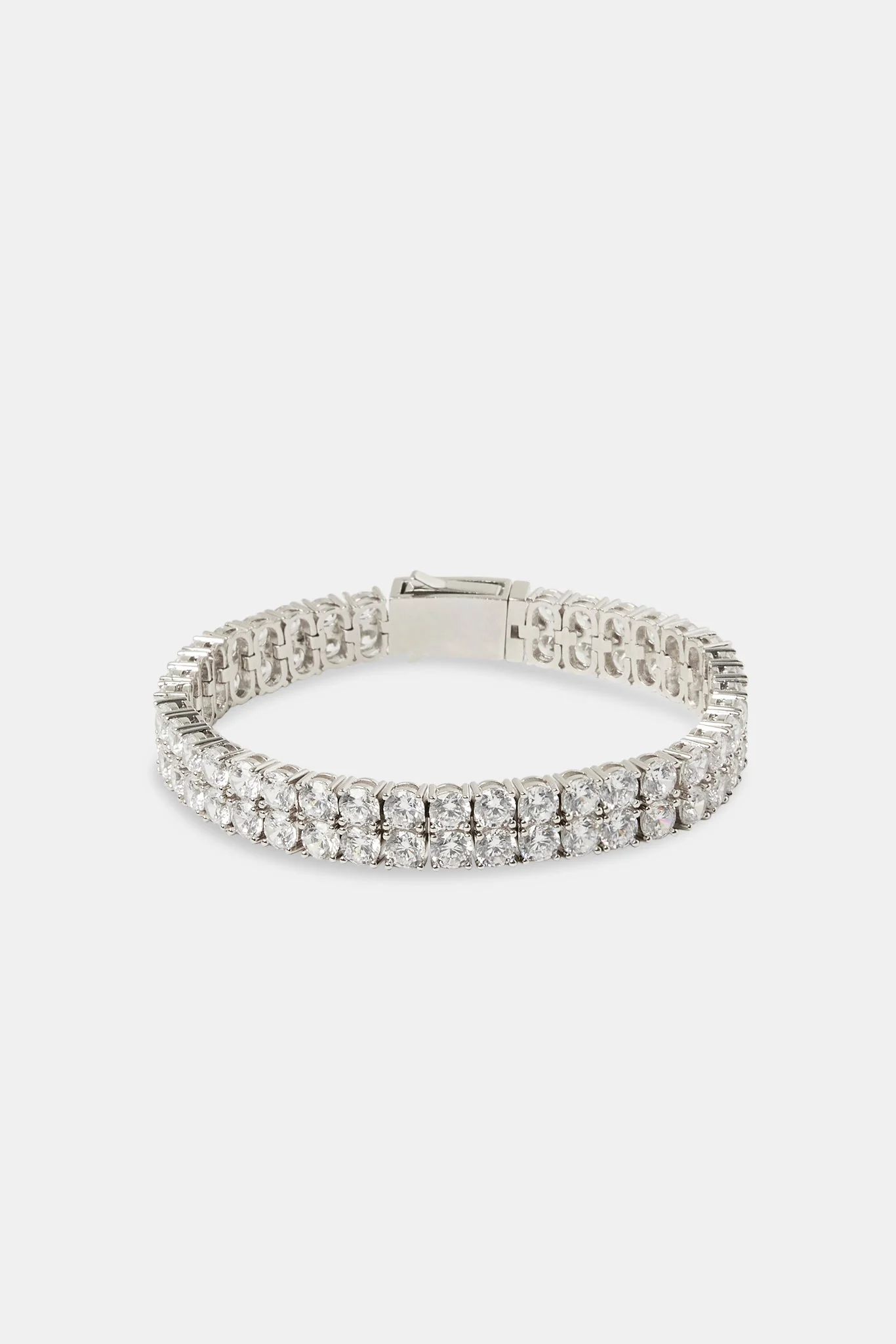 Iced Clear Double Row Tennis Bracelet - 10mm - Image 2