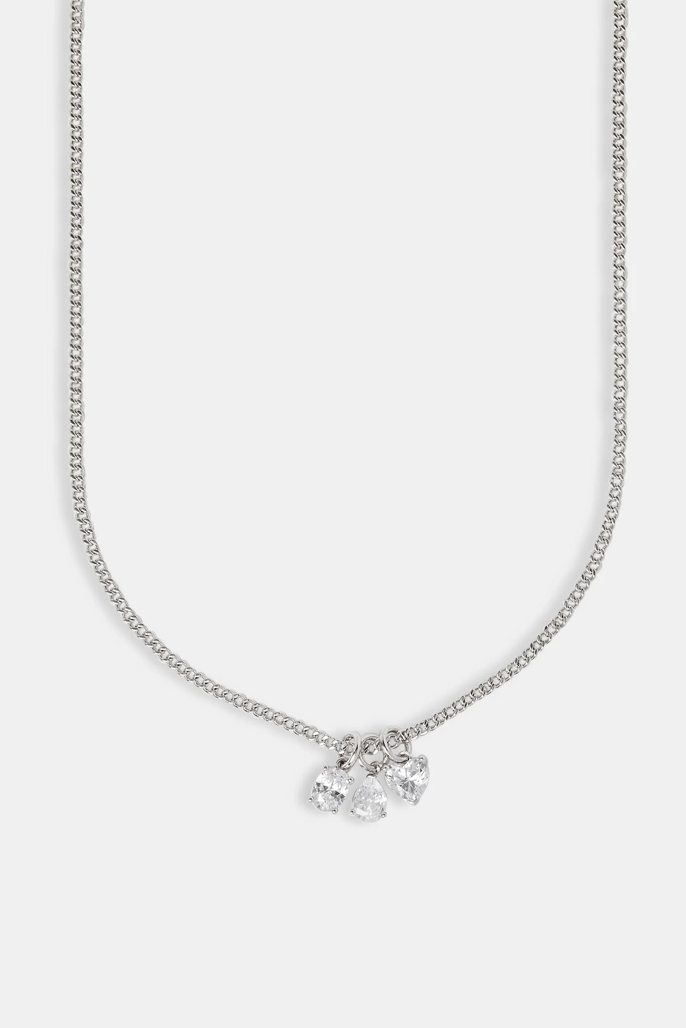 Iced Clear Layered Gemstone Necklace - 10mm - Image 2